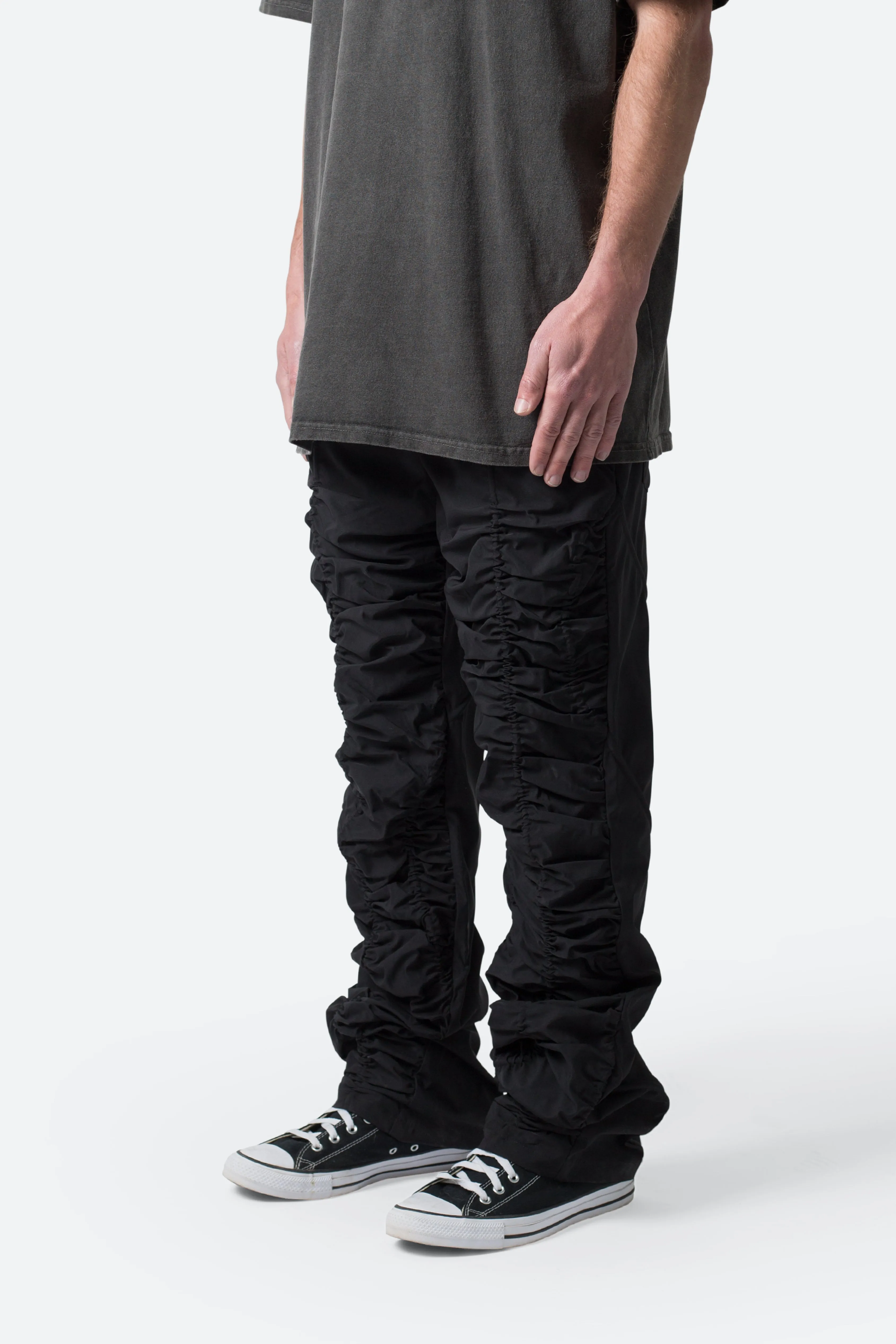 Ruched Stacked Drawcord Pants - Black sold by MNML product image thumbnail 4
