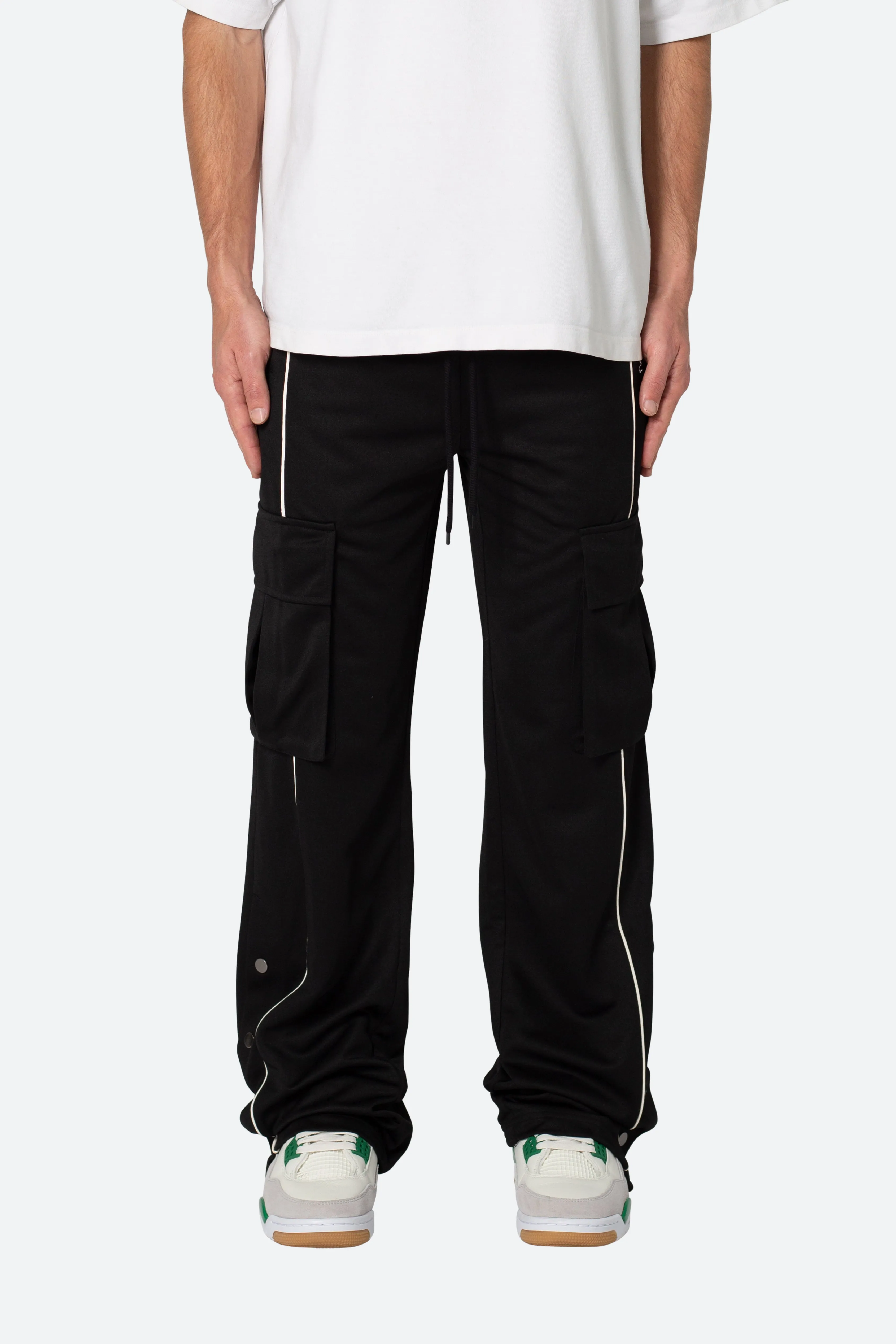 Snap Cargo Track Pants - Black sold by MNML