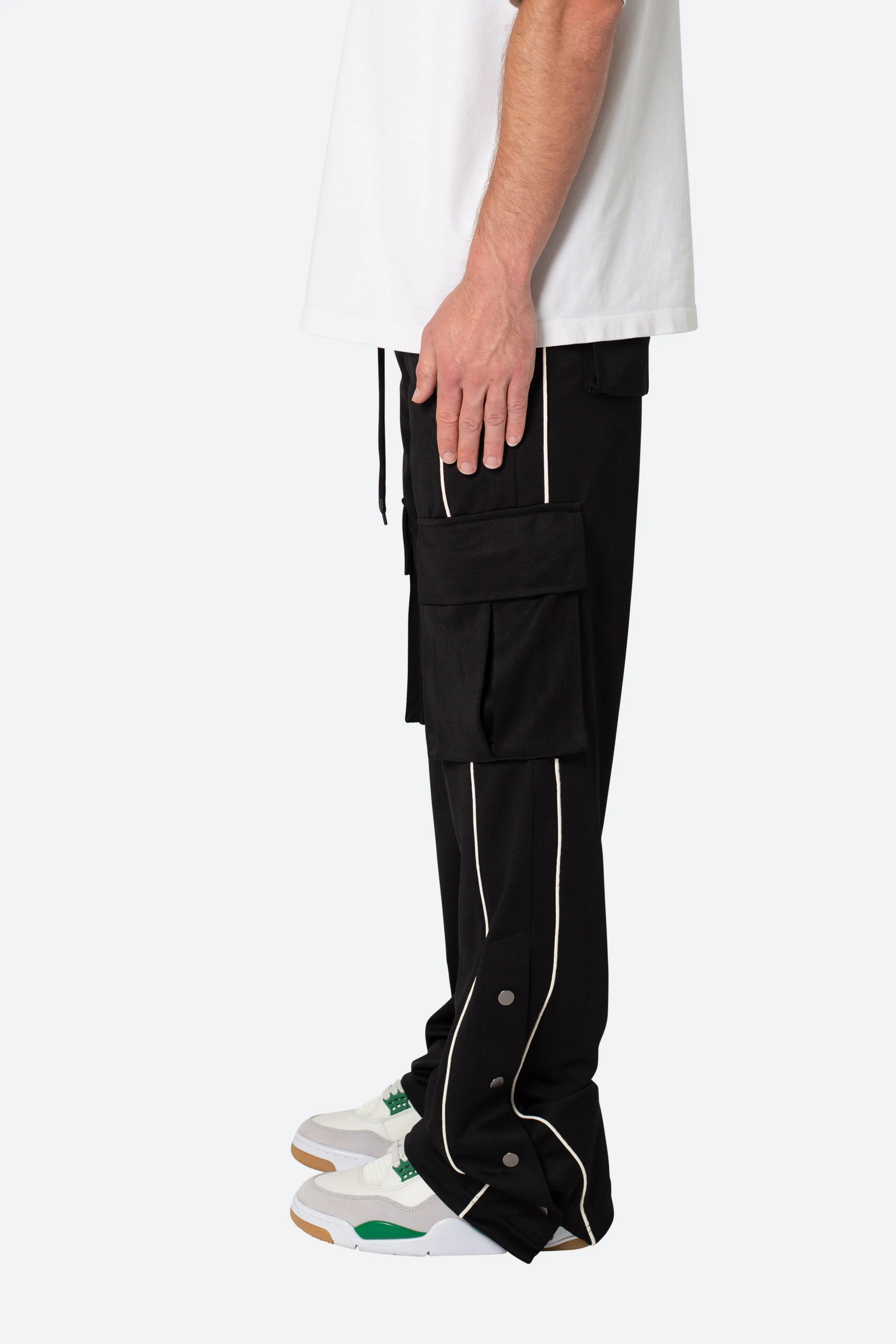 Snap Cargo Track Pants - Black sold by MNML product image thumbnail 3