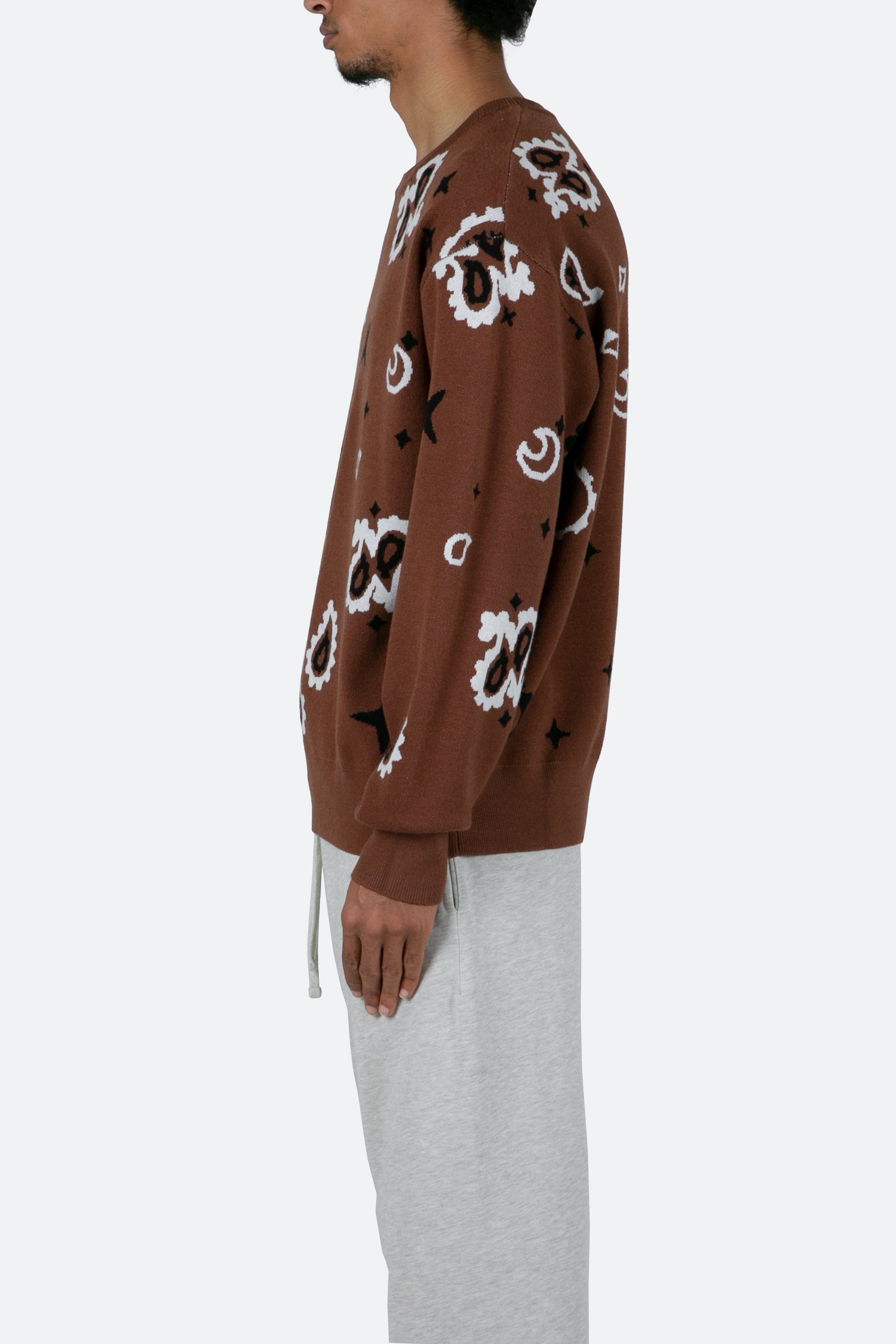 Paisley Knit Sweater - Brown sold by MNML product image thumbnail 5