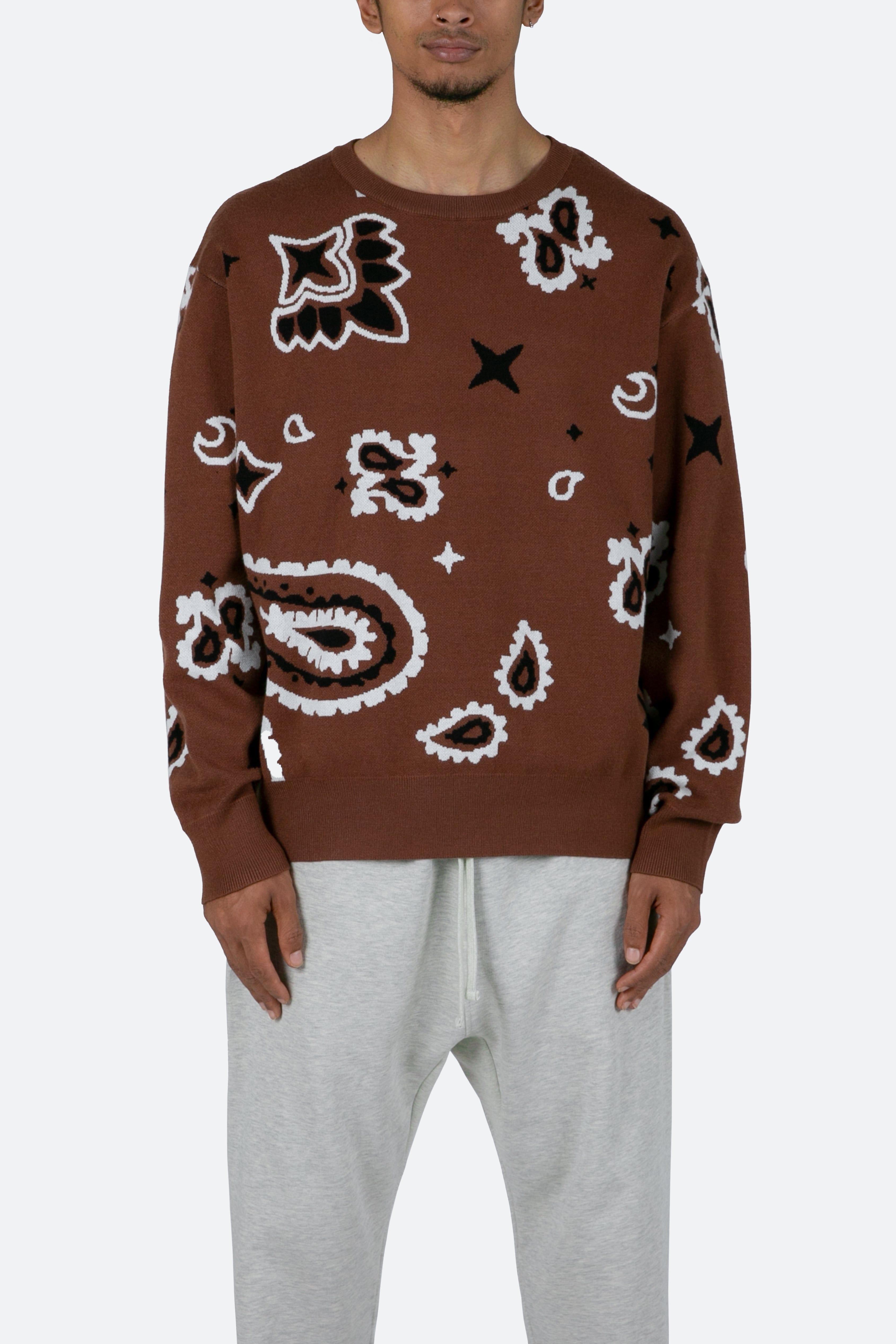 Paisley Knit Sweater - Brown sold by MNML product image thumbnail 3
