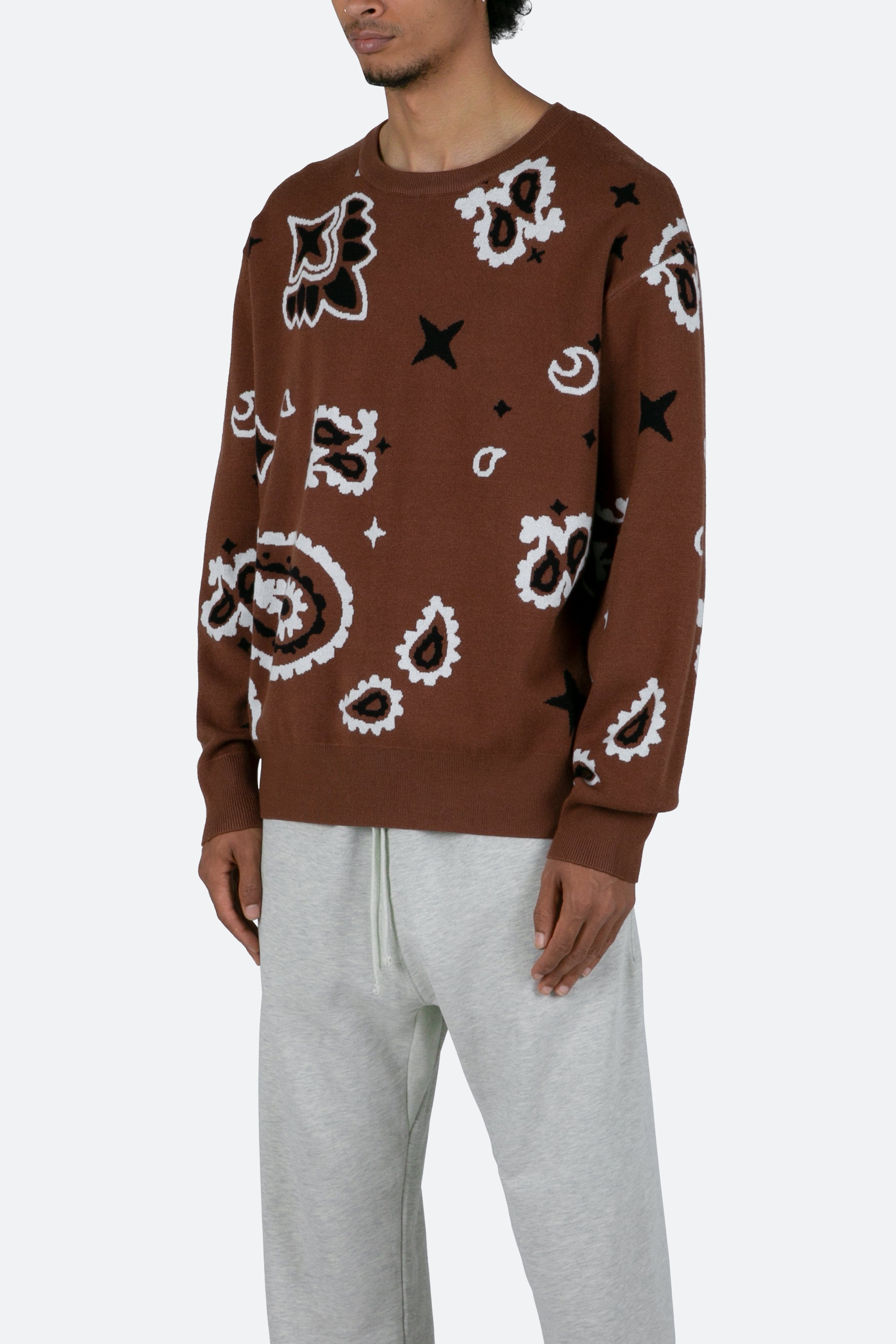 Paisley Knit Sweater - Brown sold by MNML product image thumbnail 4