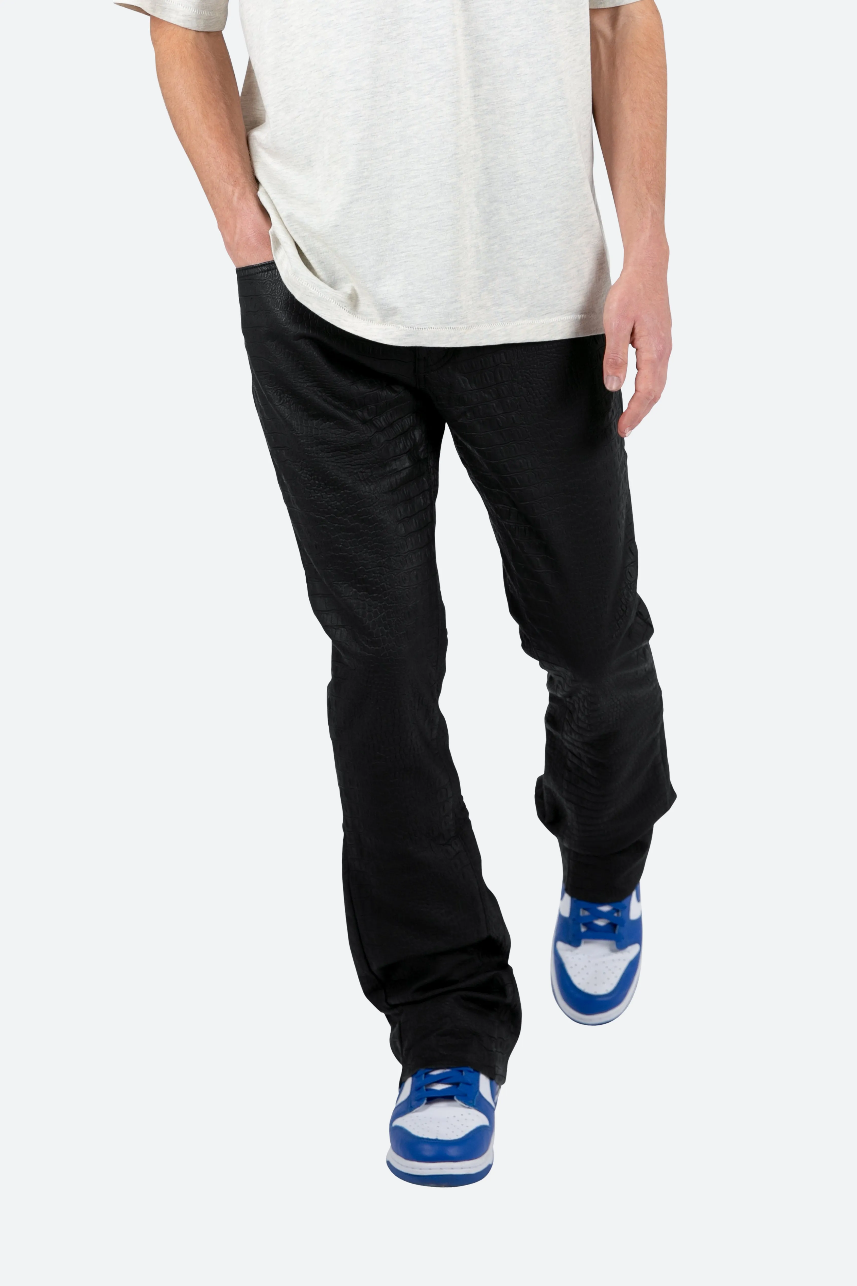 B478 Croc Flare Pants - Black sold by MNML product image thumbnail 2