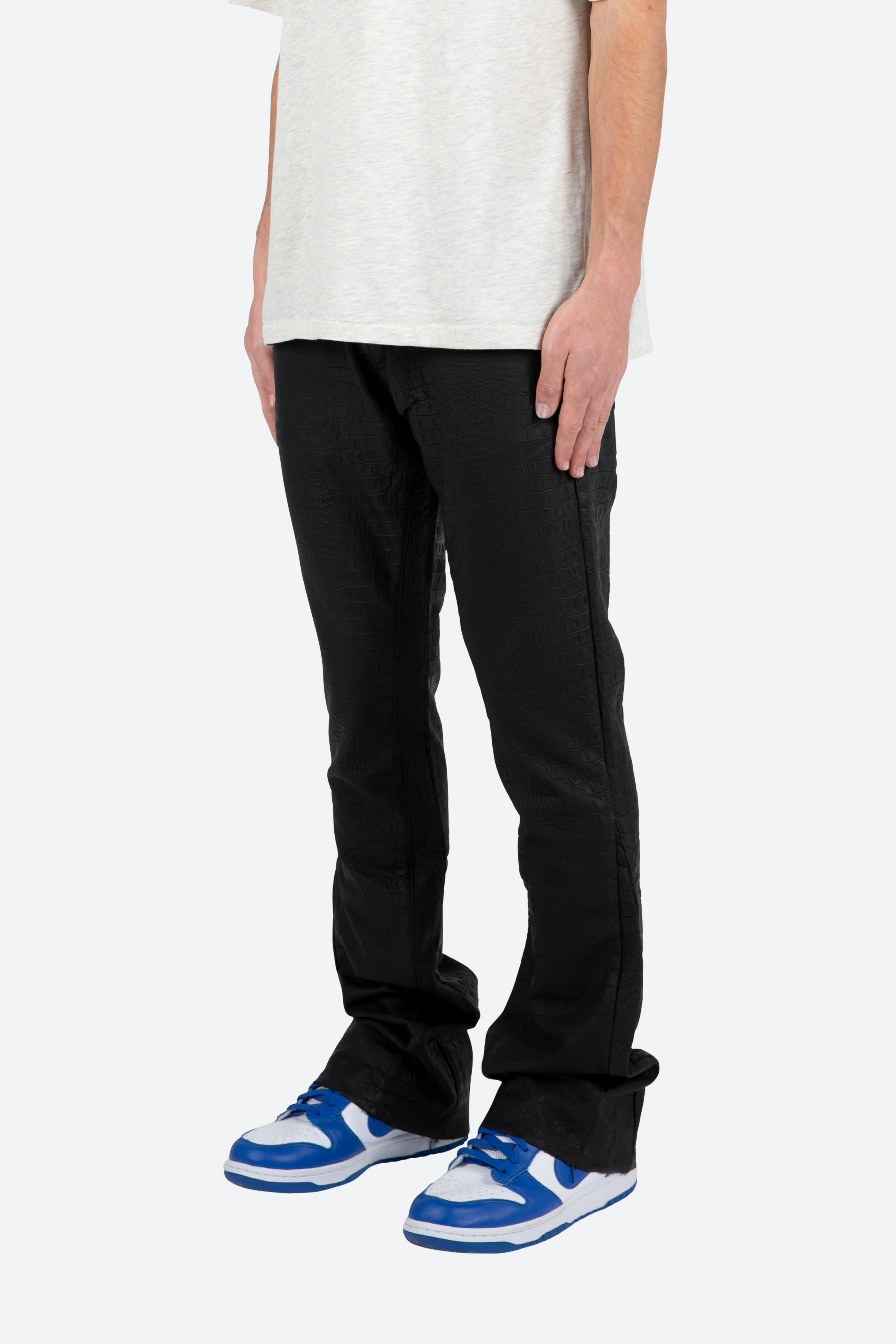 B478 Croc Flare Pants - Black sold by MNML product image thumbnail 4