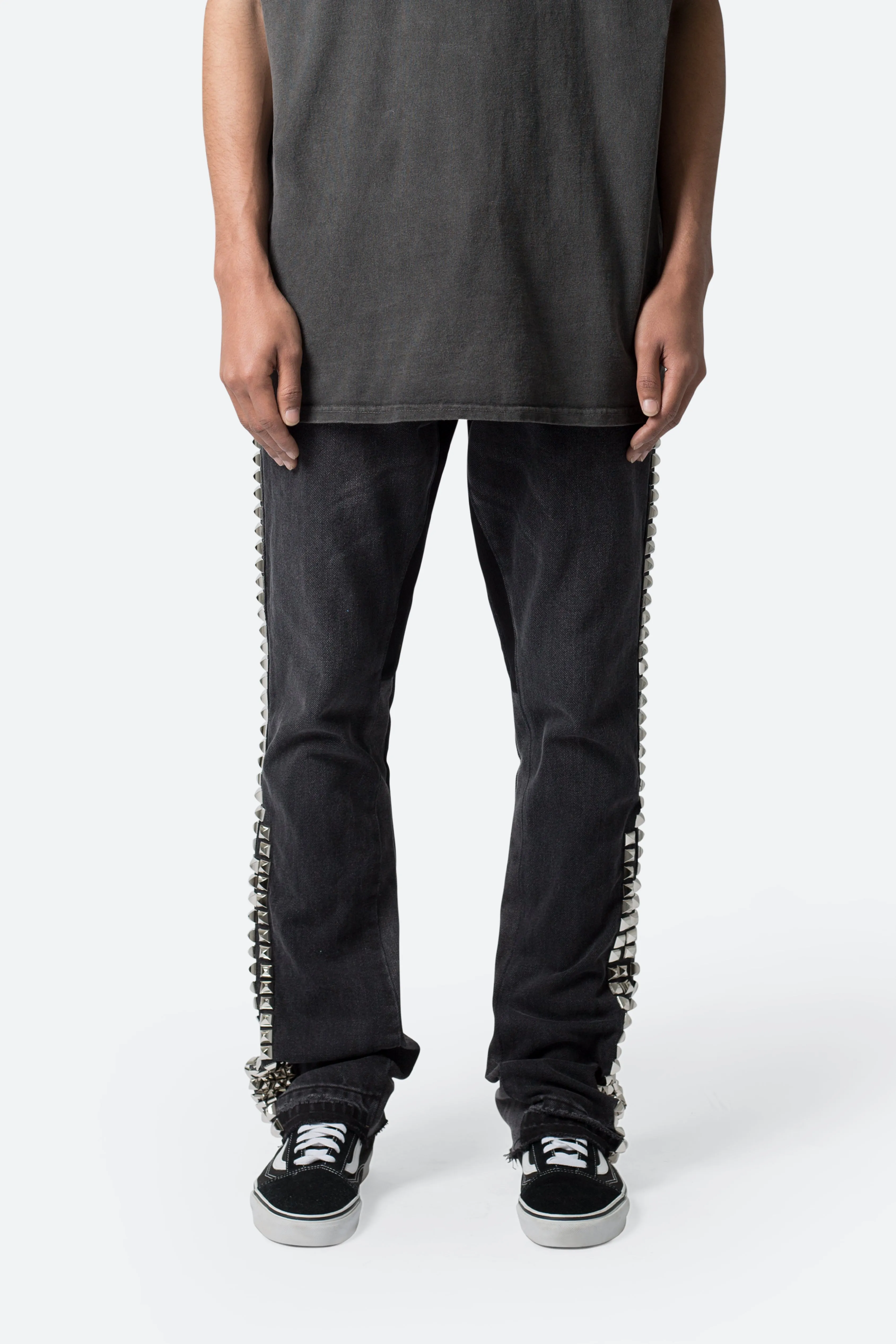 B572 Studded Flare Denim - Black sold by MNML