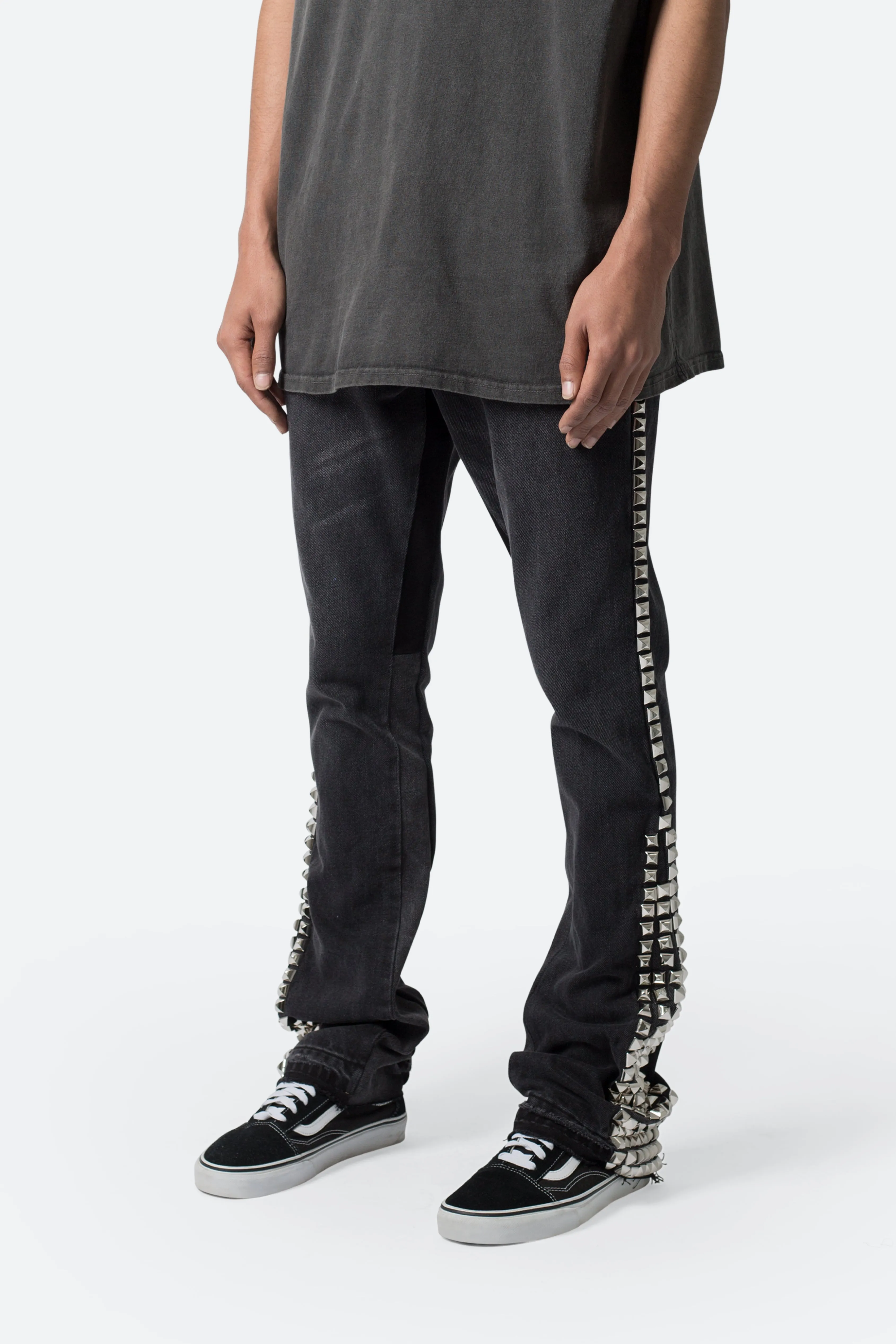 B572 Studded Flare Denim - Black sold by MNML product image thumbnail 4
