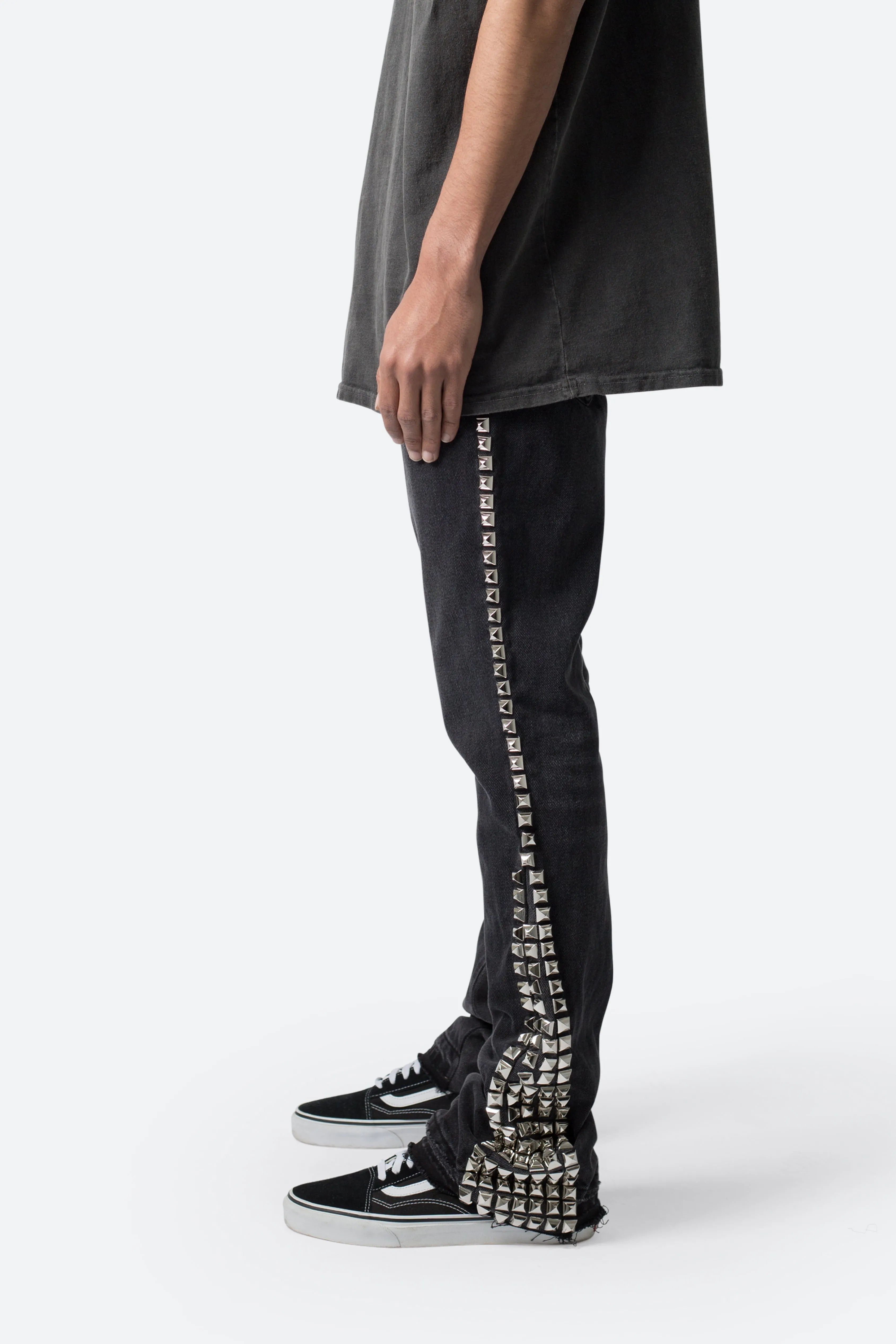 B572 Studded Flare Denim - Black sold by MNML product image thumbnail 5
