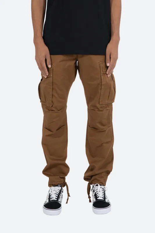 Vintage Twill Cargo Pants - Brown sold by MNML