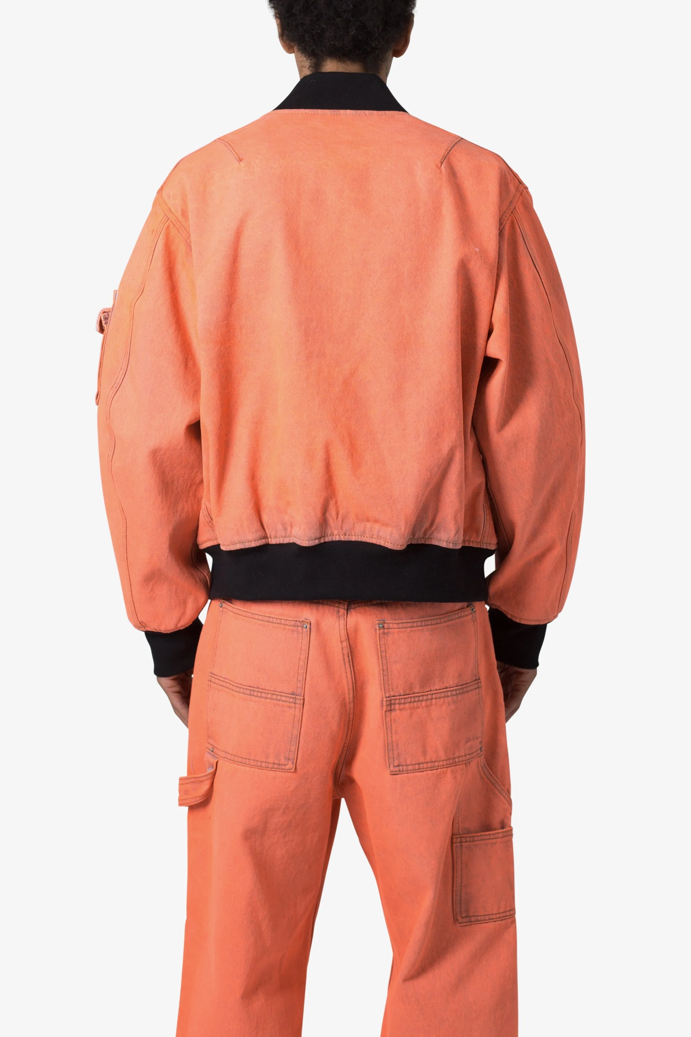 Denim Bomber Jacket - Orange sold by MNML product image thumbnail 5