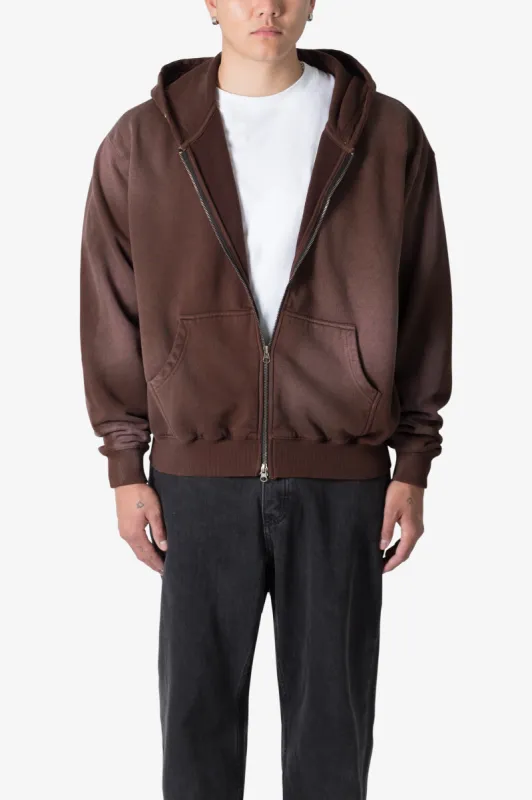 Faded Every Day Zip Hoodie - Washed Brown sold by MNML