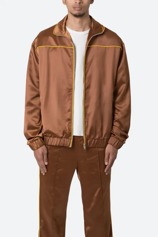 Satin Track Jacket - Brown sold by MNML