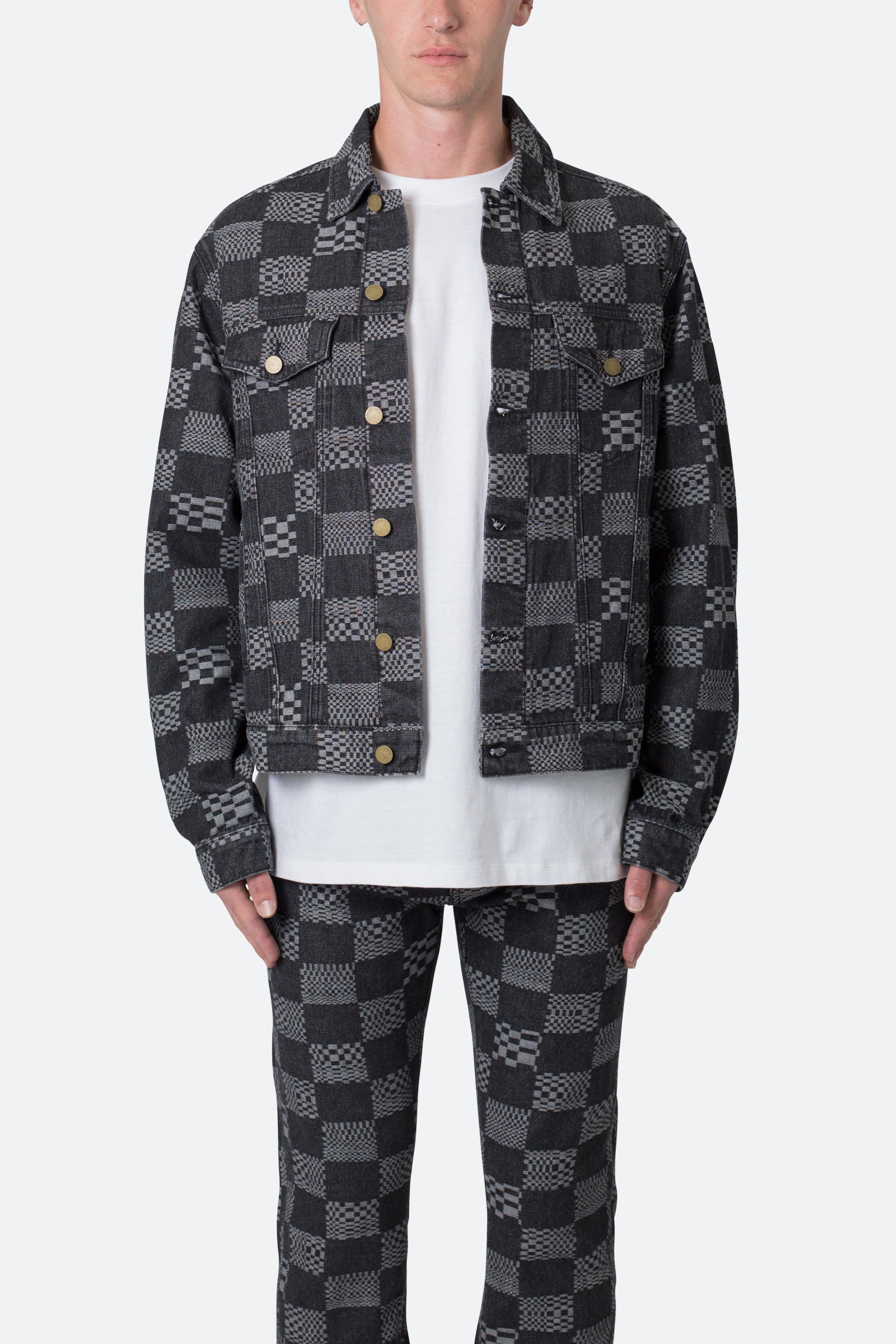 Checkered Trucker Jacket - Black sold by MNML product image thumbnail 2