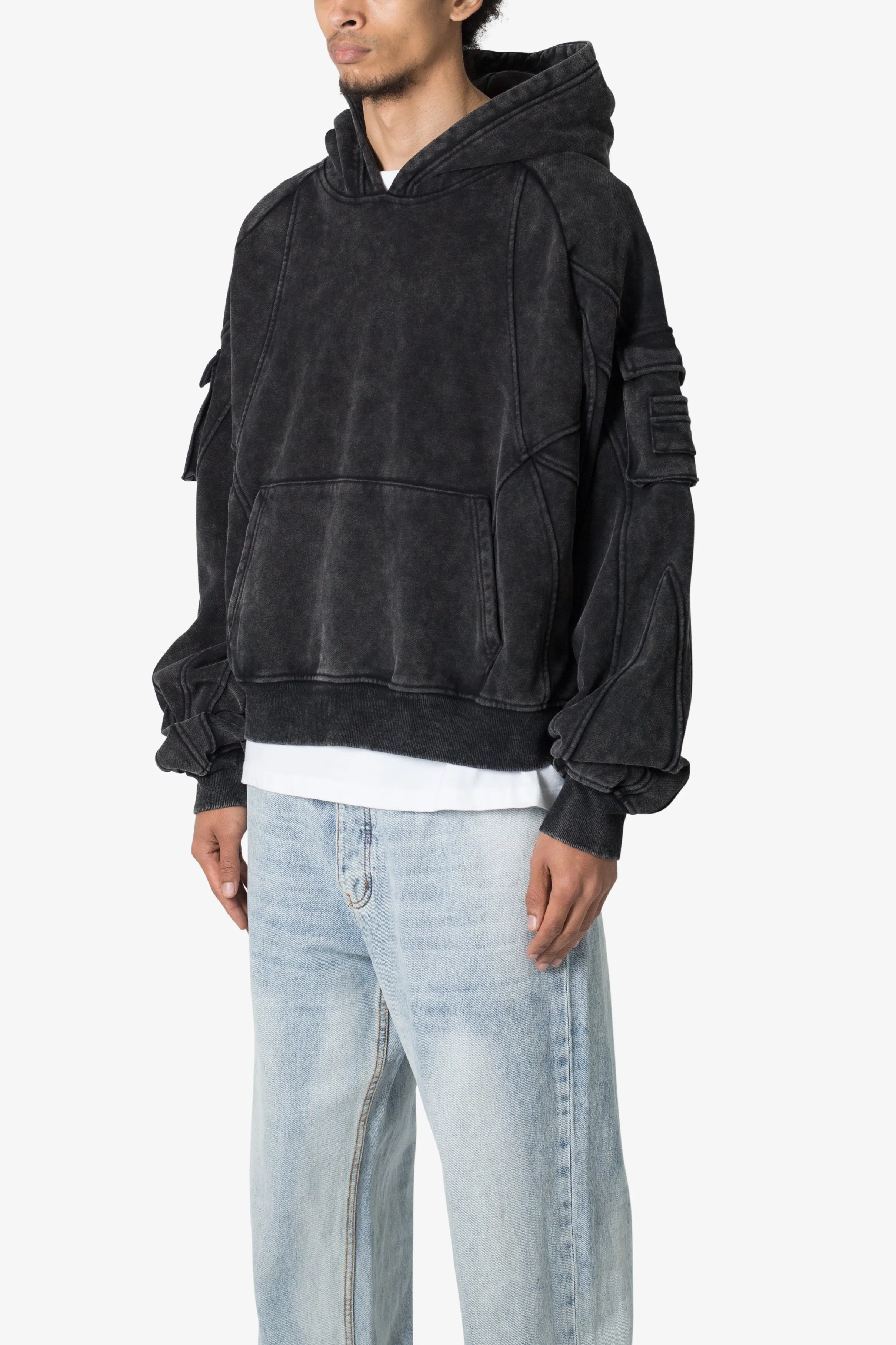 Cargo Pocket Hoodie - Charcoal Grey sold by MNML product image thumbnail 2