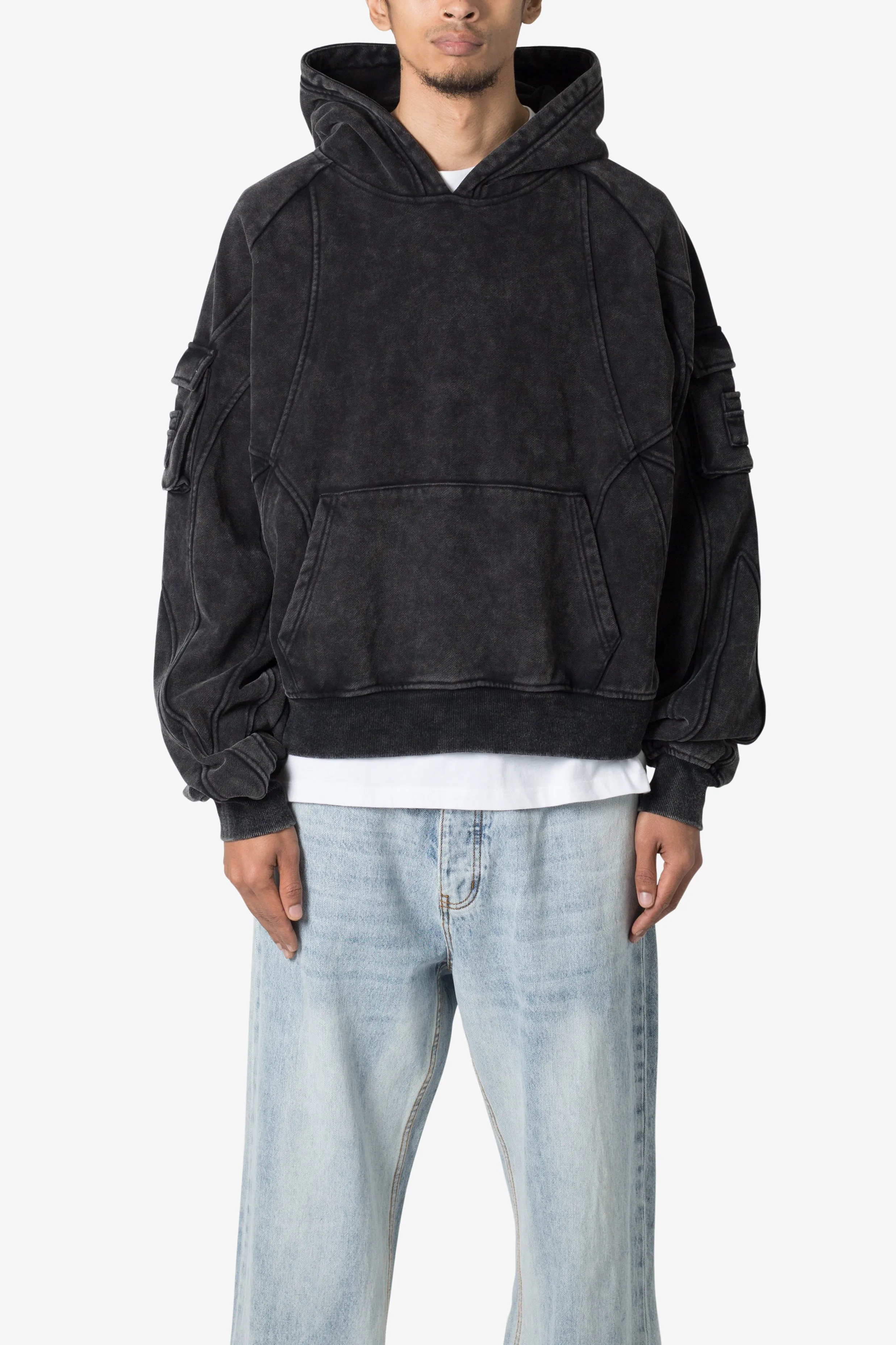 Cargo Pocket Hoodie - Charcoal Grey sold by MNML product image thumbnail 3