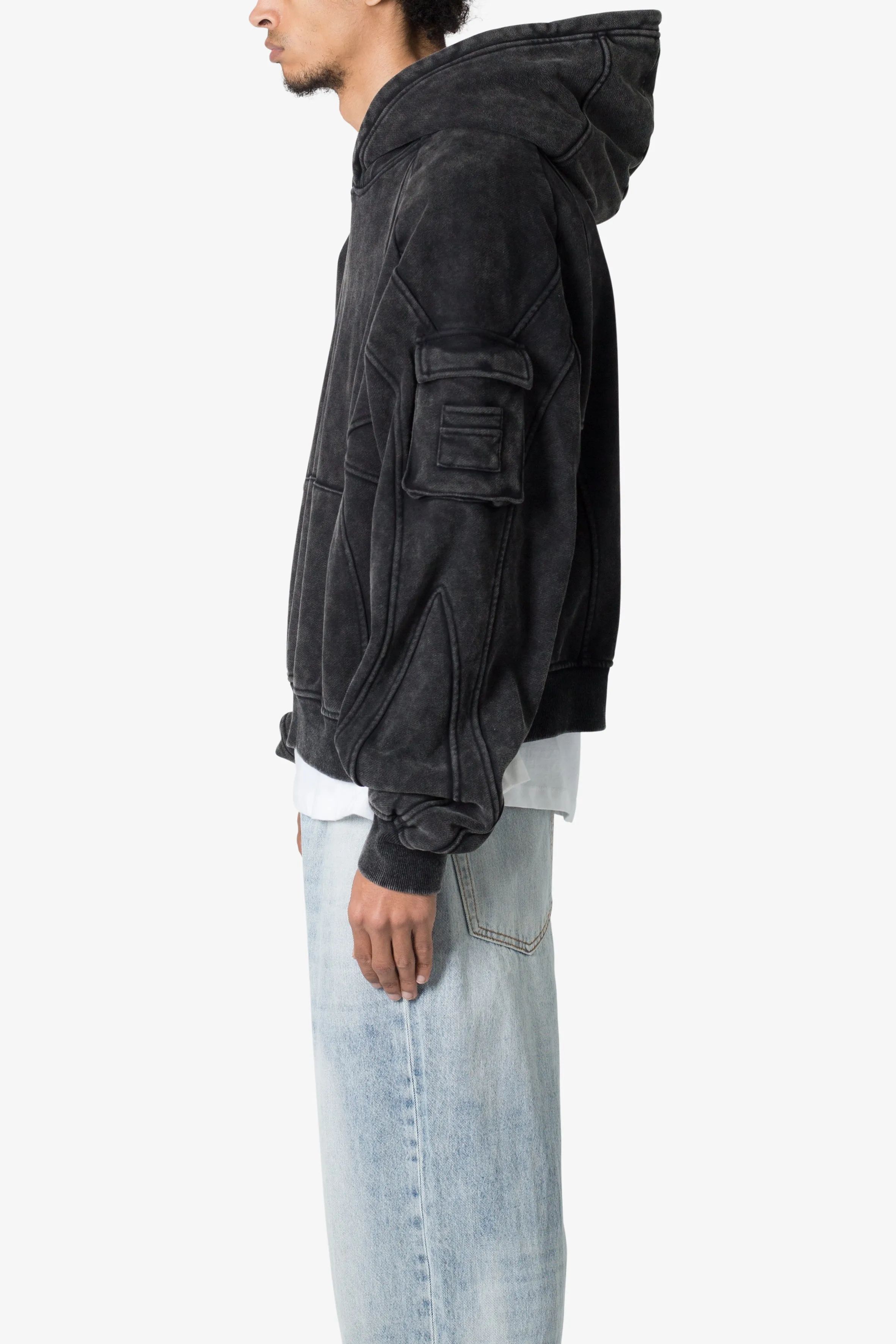 Cargo Pocket Hoodie - Charcoal Grey sold by MNML product image thumbnail 4