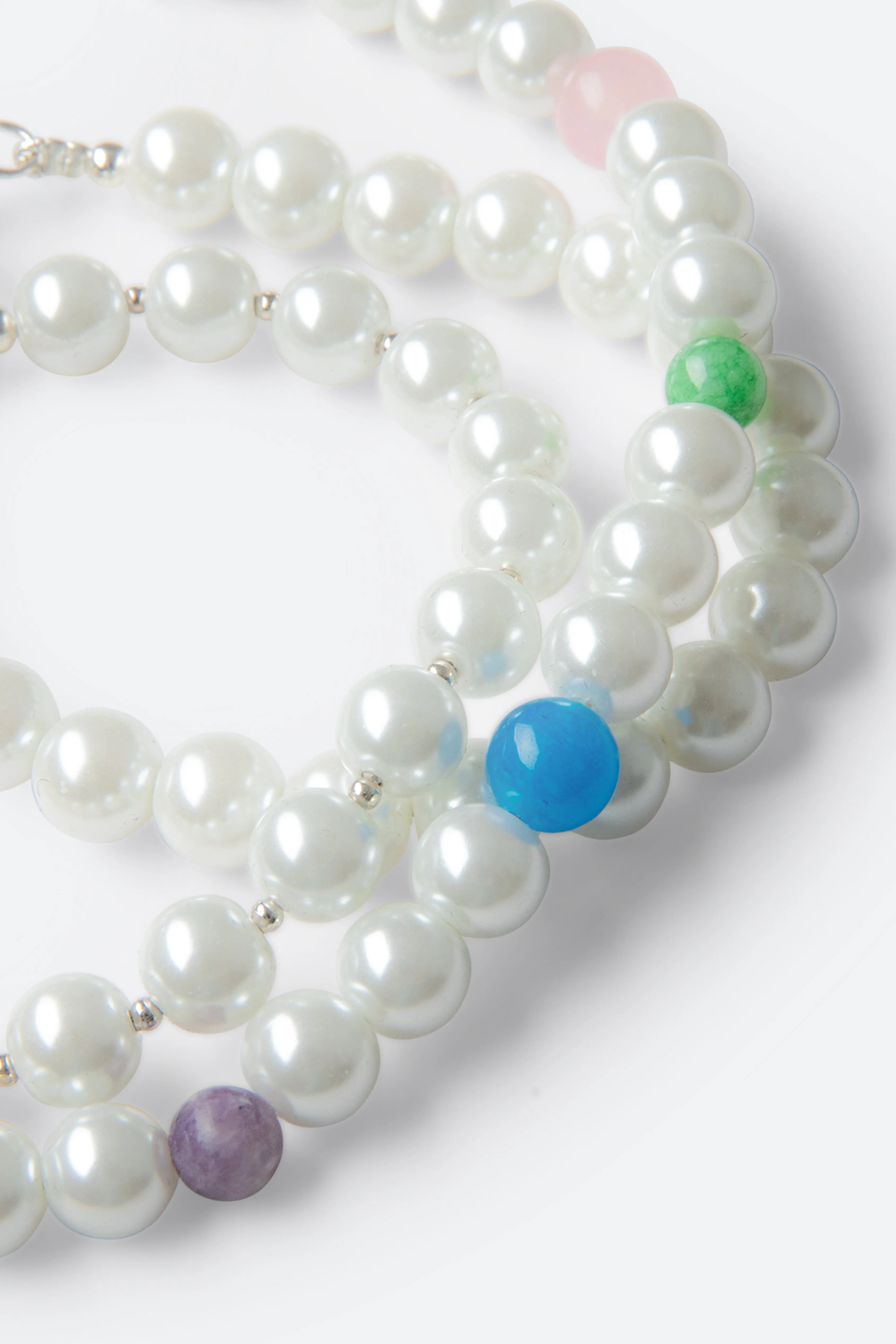 Pearl and Metal Bead Necklace - Off White sold by MNML product image thumbnail 4