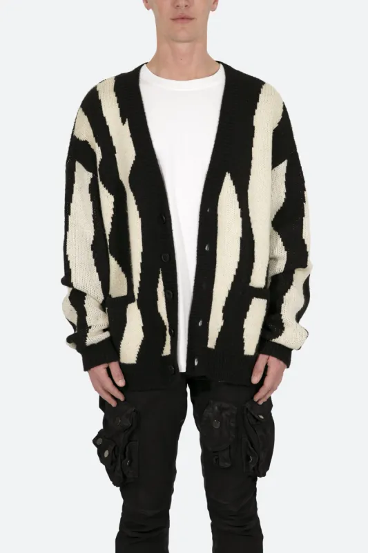 Zebra Cardigan - Black/Natural sold by MNML