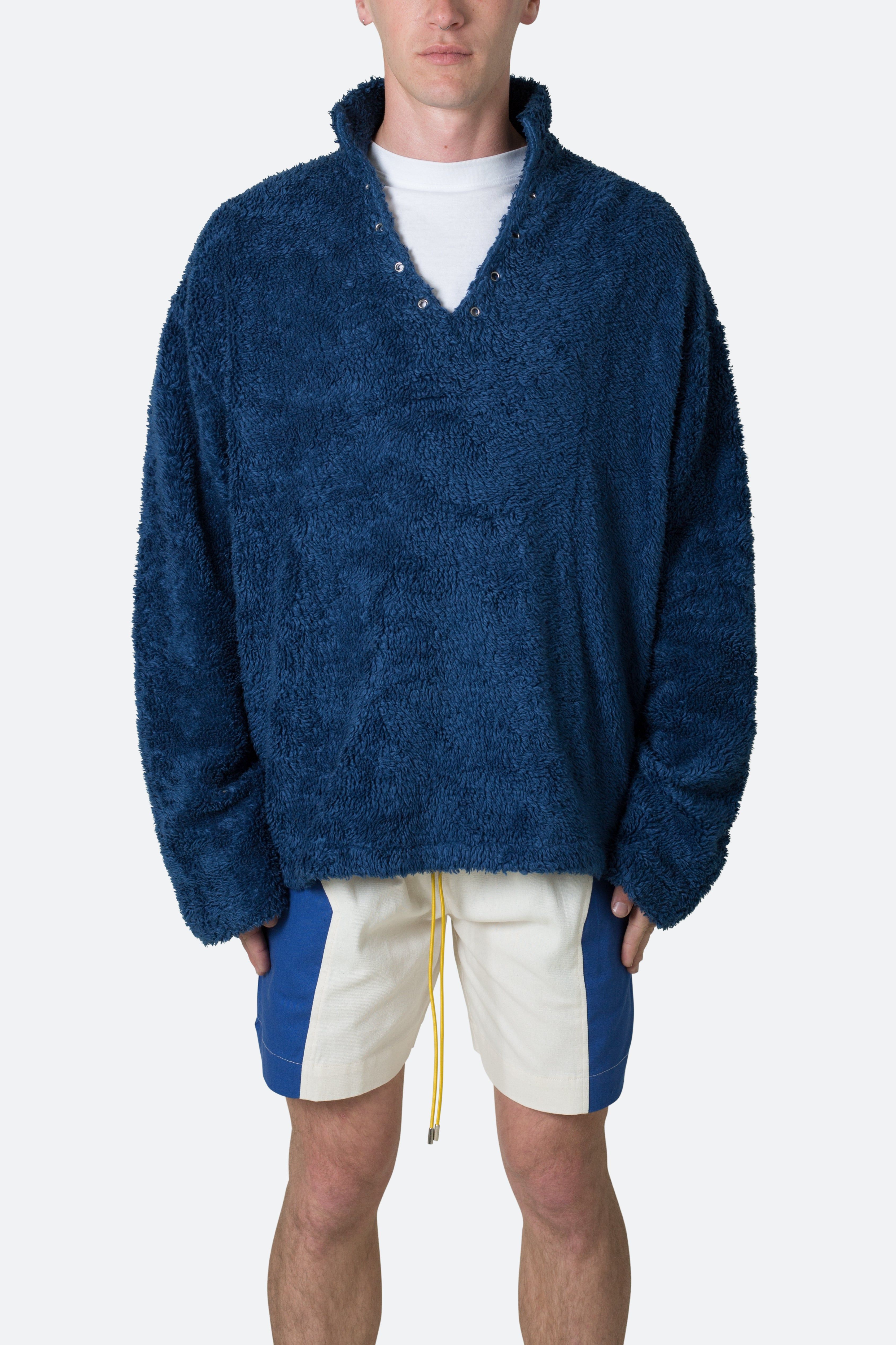 Sherpa Pullover Sweater - Navy sold by MNML