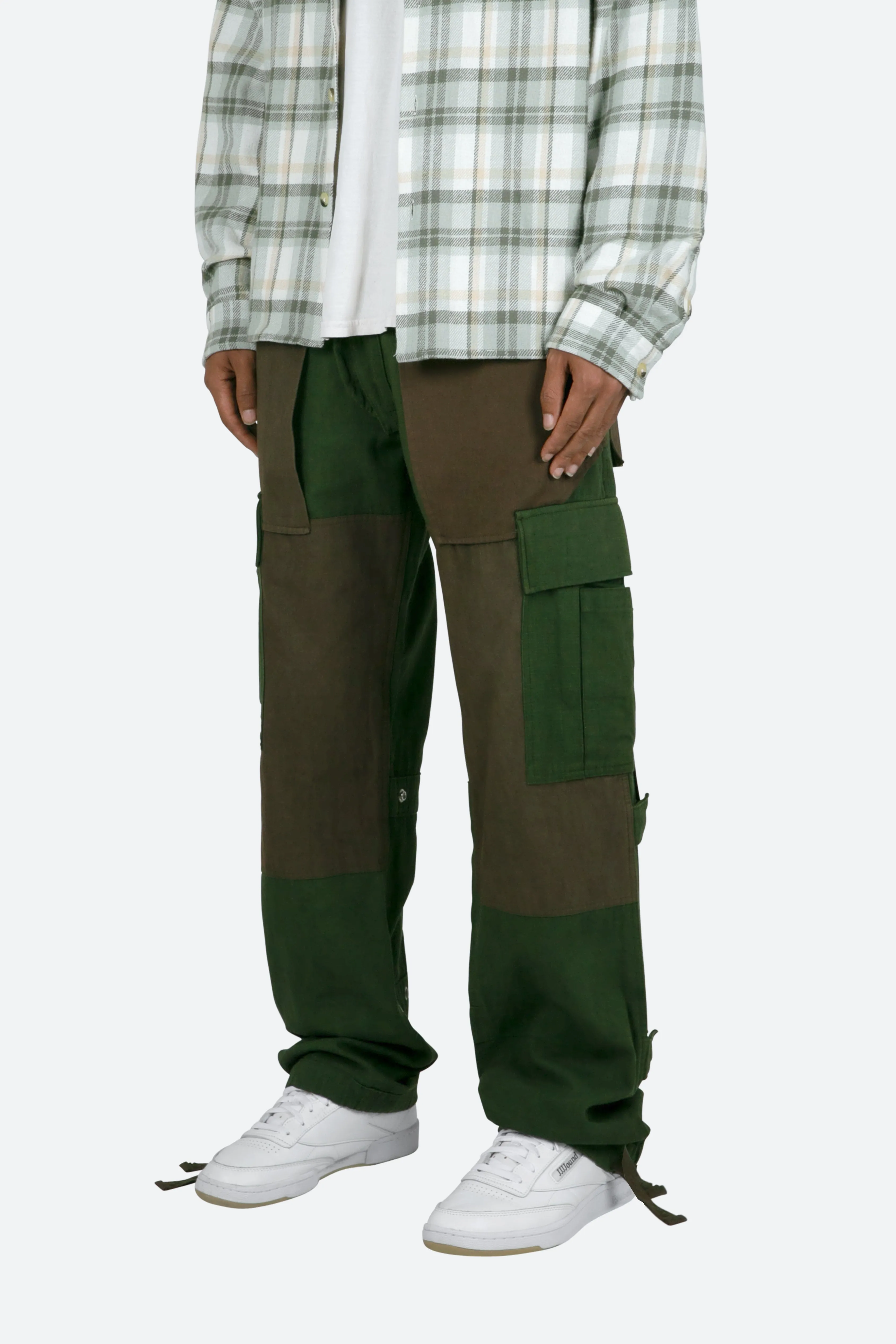 Paneled Cargo Pants - Olive sold by MNML product image thumbnail 4