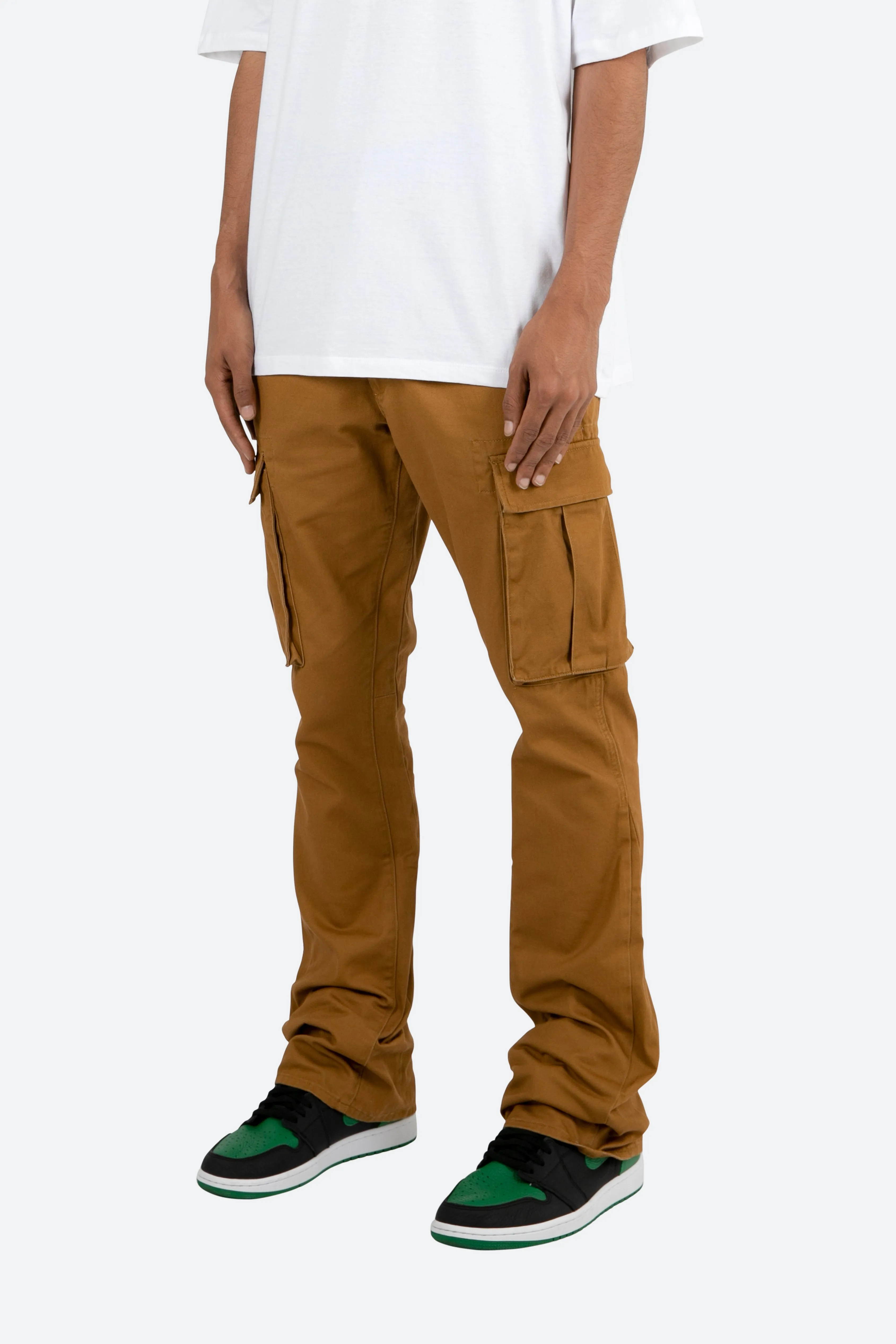 Twill Flare Cargo Pants - Brown sold by MNML product image thumbnail 3