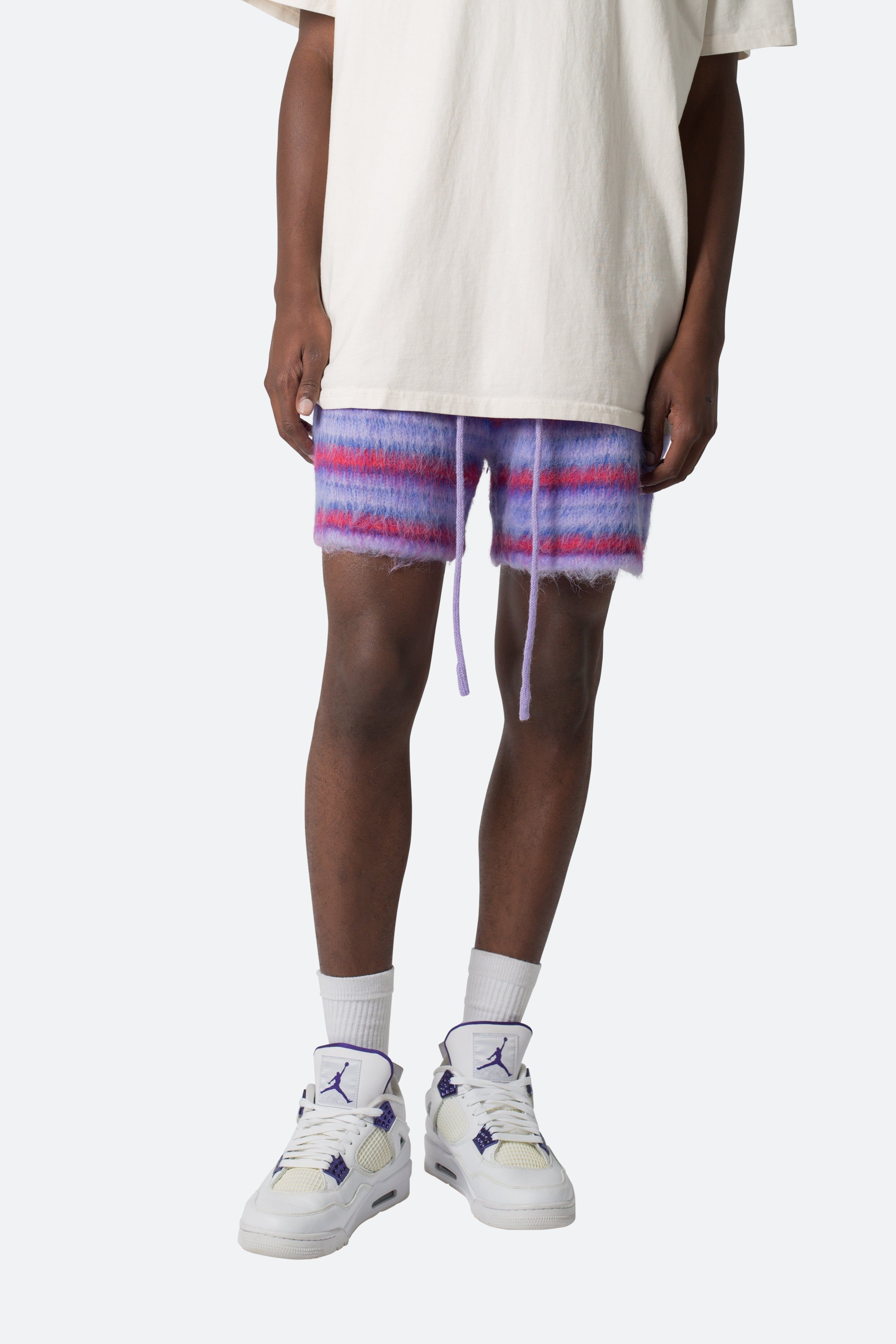 Striped Mohair Shorts - Purple sold by MNML product image thumbnail 2