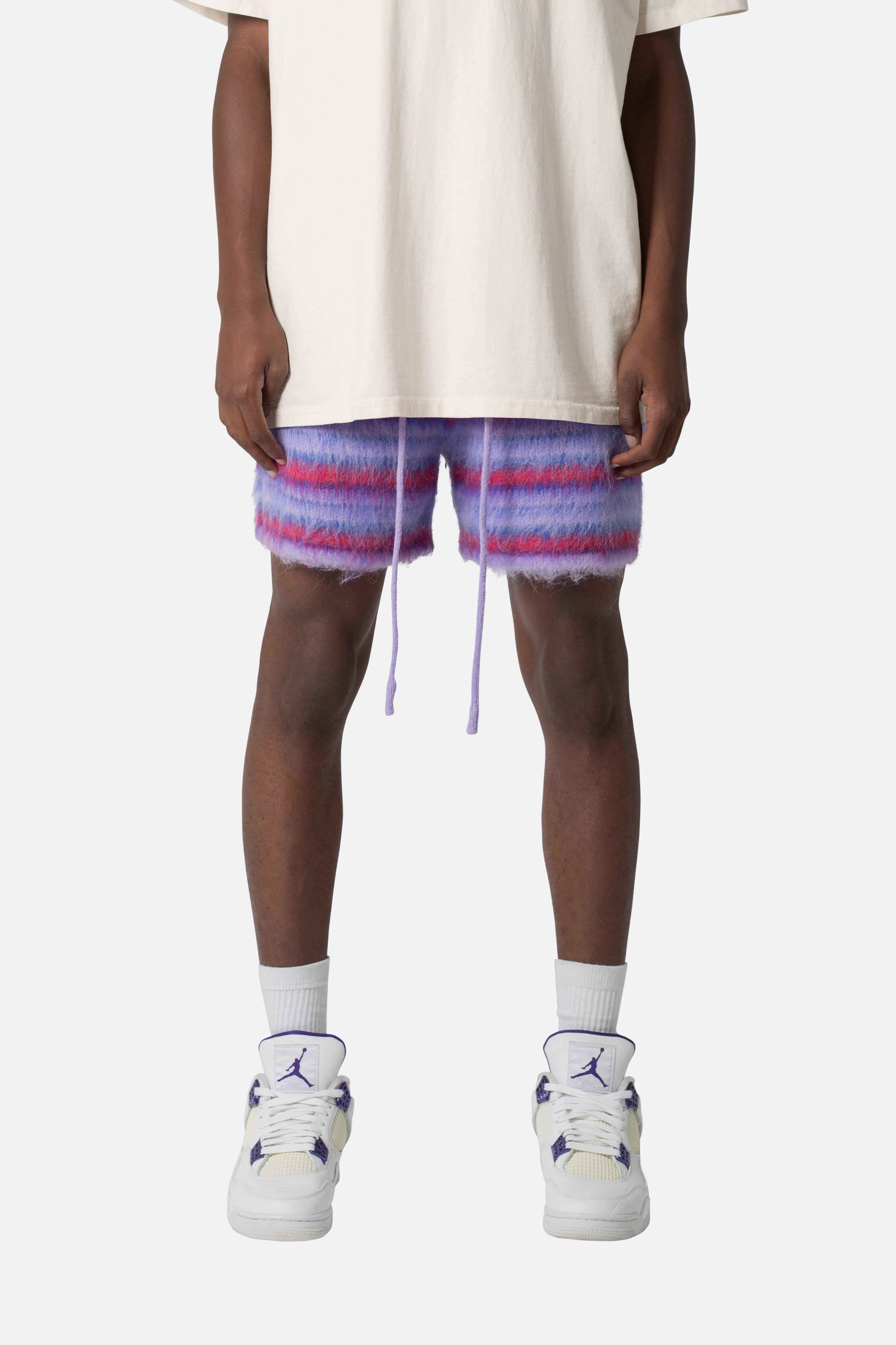 Striped Mohair Shorts - Purple sold by MNML product image thumbnail 3
