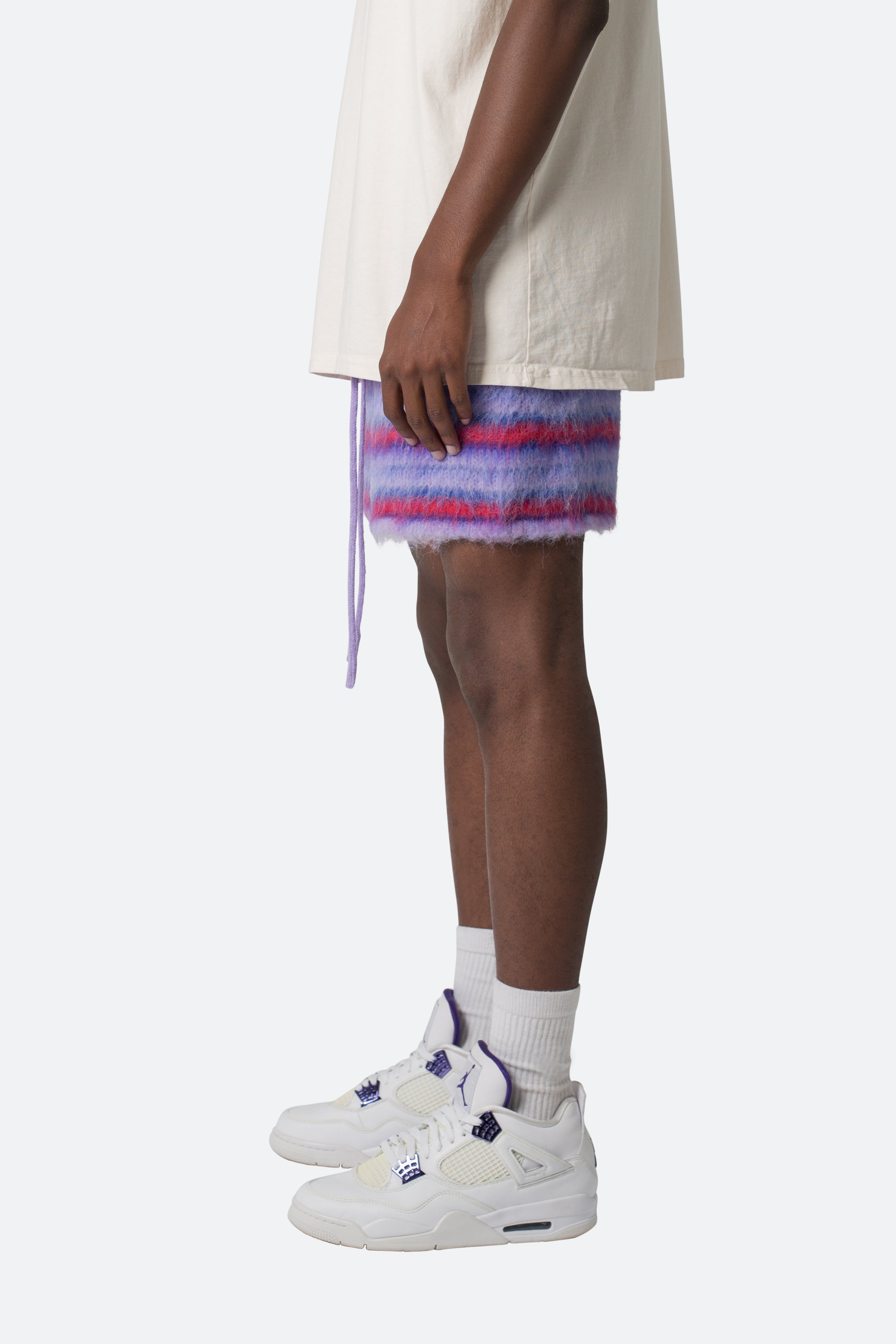 Striped Mohair Shorts - Purple sold by MNML product image thumbnail 5