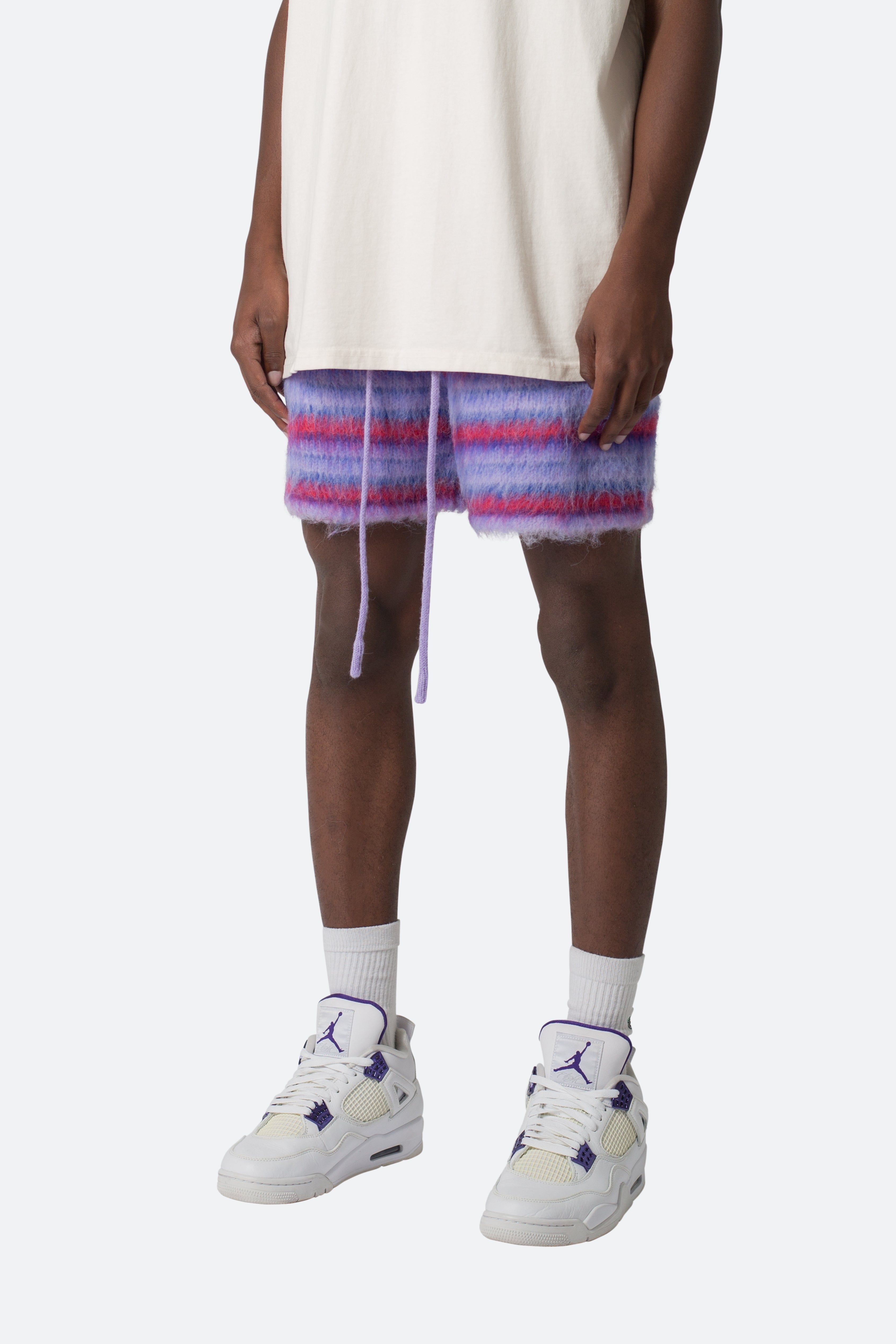 Striped Mohair Shorts - Purple sold by MNML product image thumbnail 4