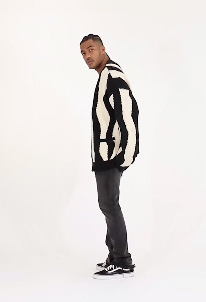 Zebra Cardigan - Black/Natural sold by MNML product image thumbnail 3