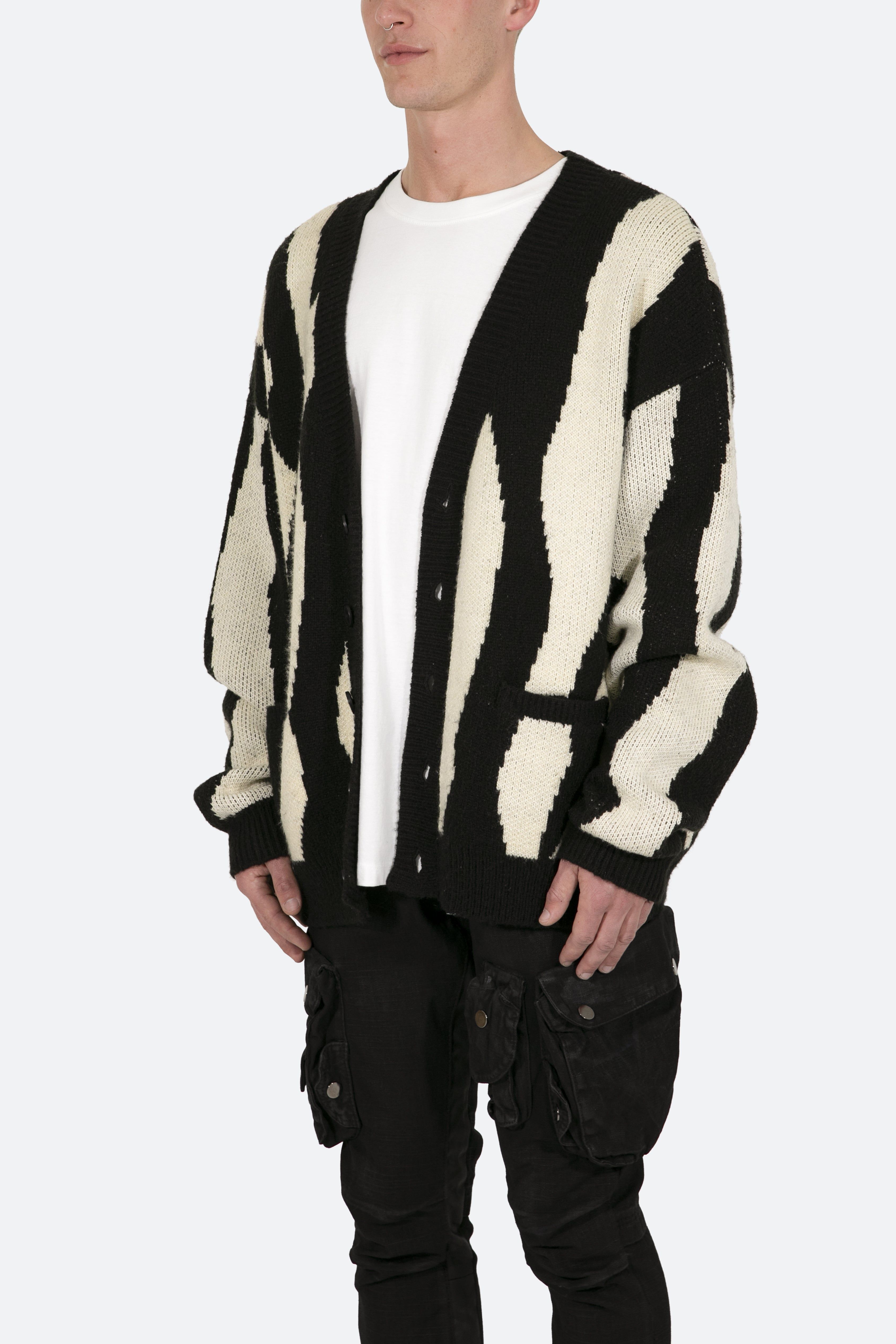 Zebra Cardigan - Black/Natural sold by MNML product image thumbnail 4