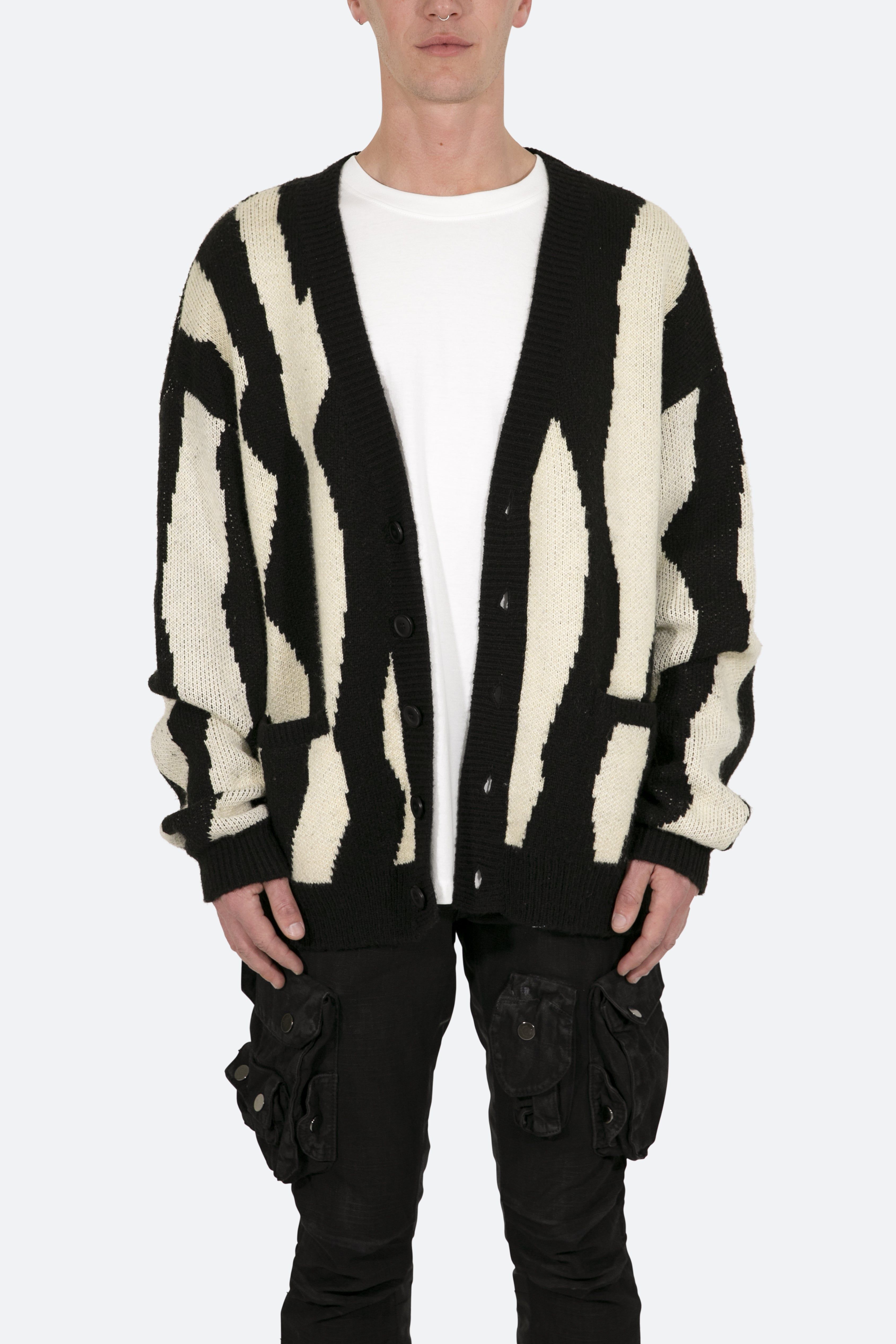 Zebra Cardigan - Black/Natural sold by MNML product image thumbnail 2