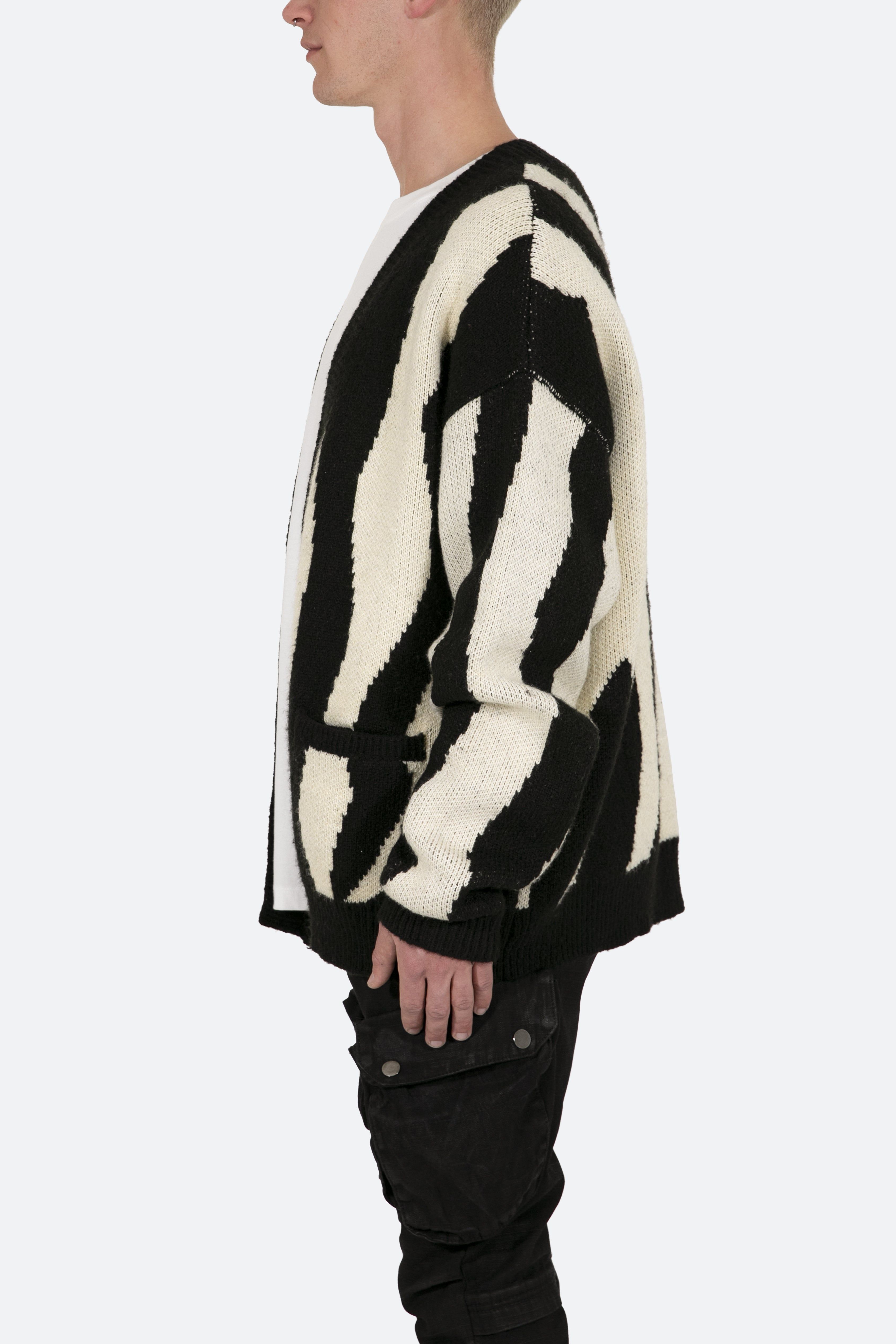 Zebra Cardigan - Black/Natural sold by MNML product image thumbnail 5