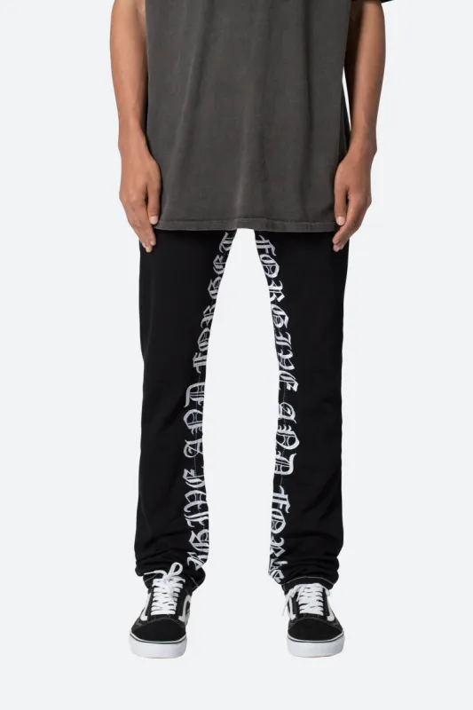 D527 Old English Denim - Black/White sold by MNML