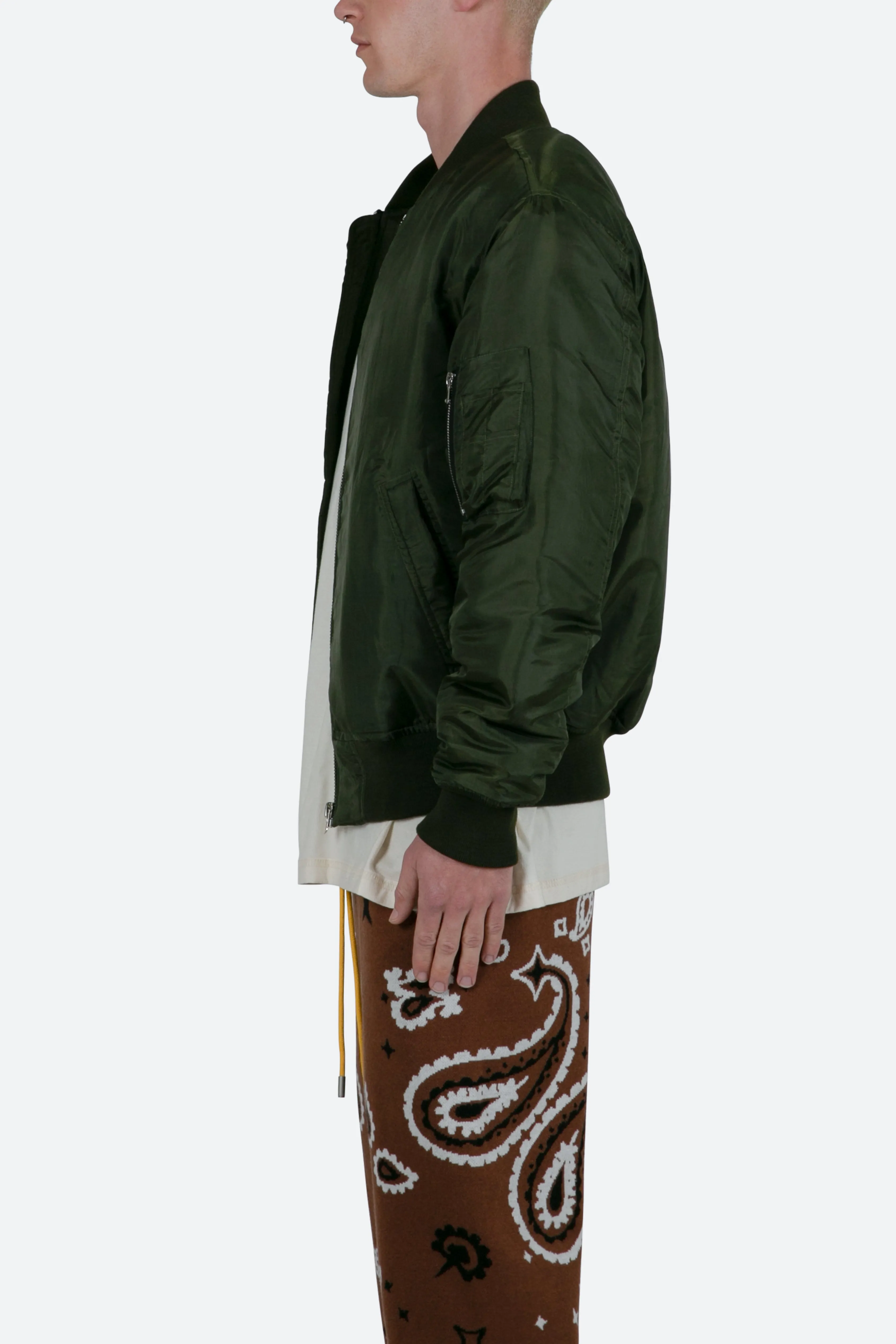 Lightweight Bomber Jacket - Olive sold by MNML product image thumbnail 5