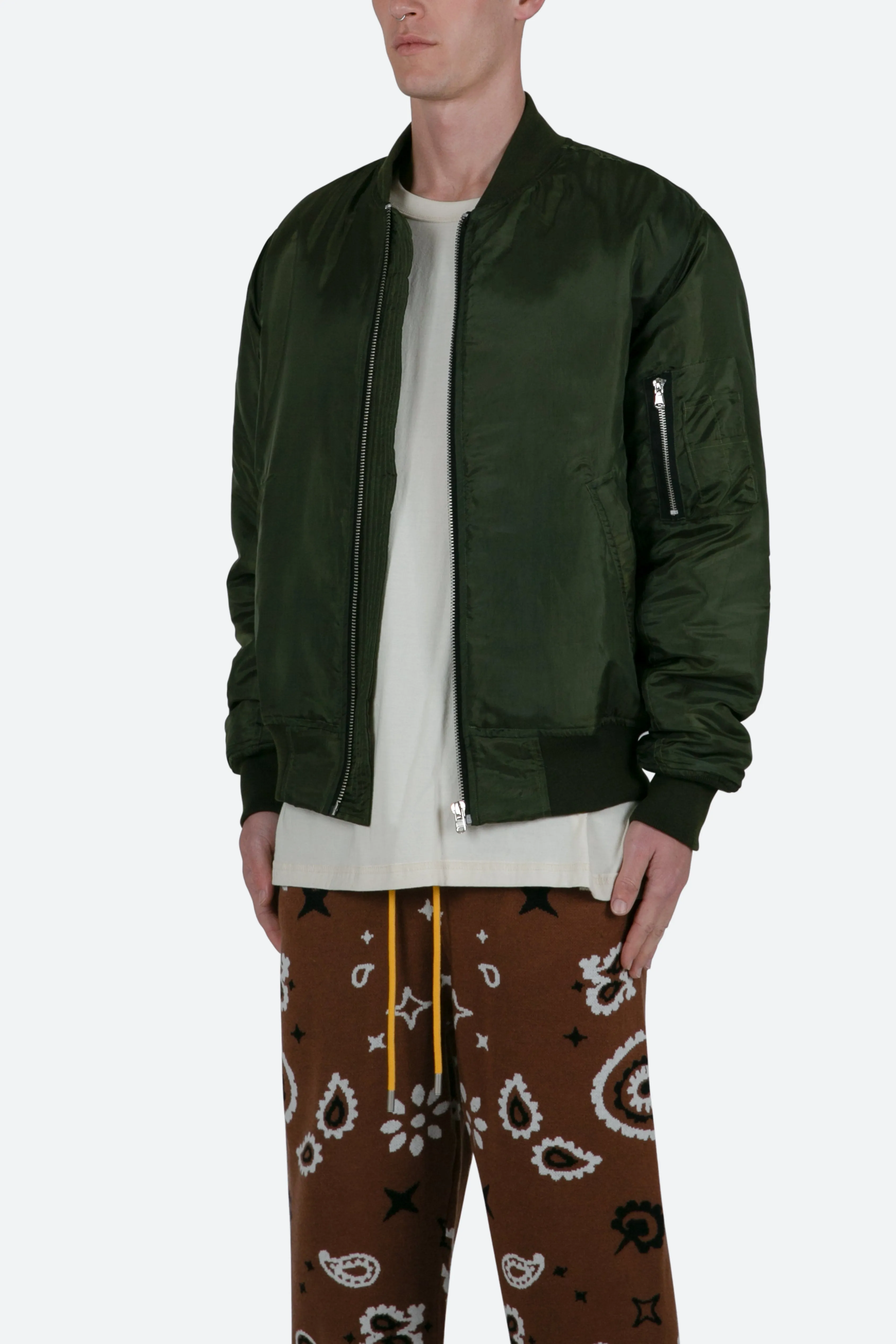 Lightweight Bomber Jacket - Olive sold by MNML product image thumbnail 4