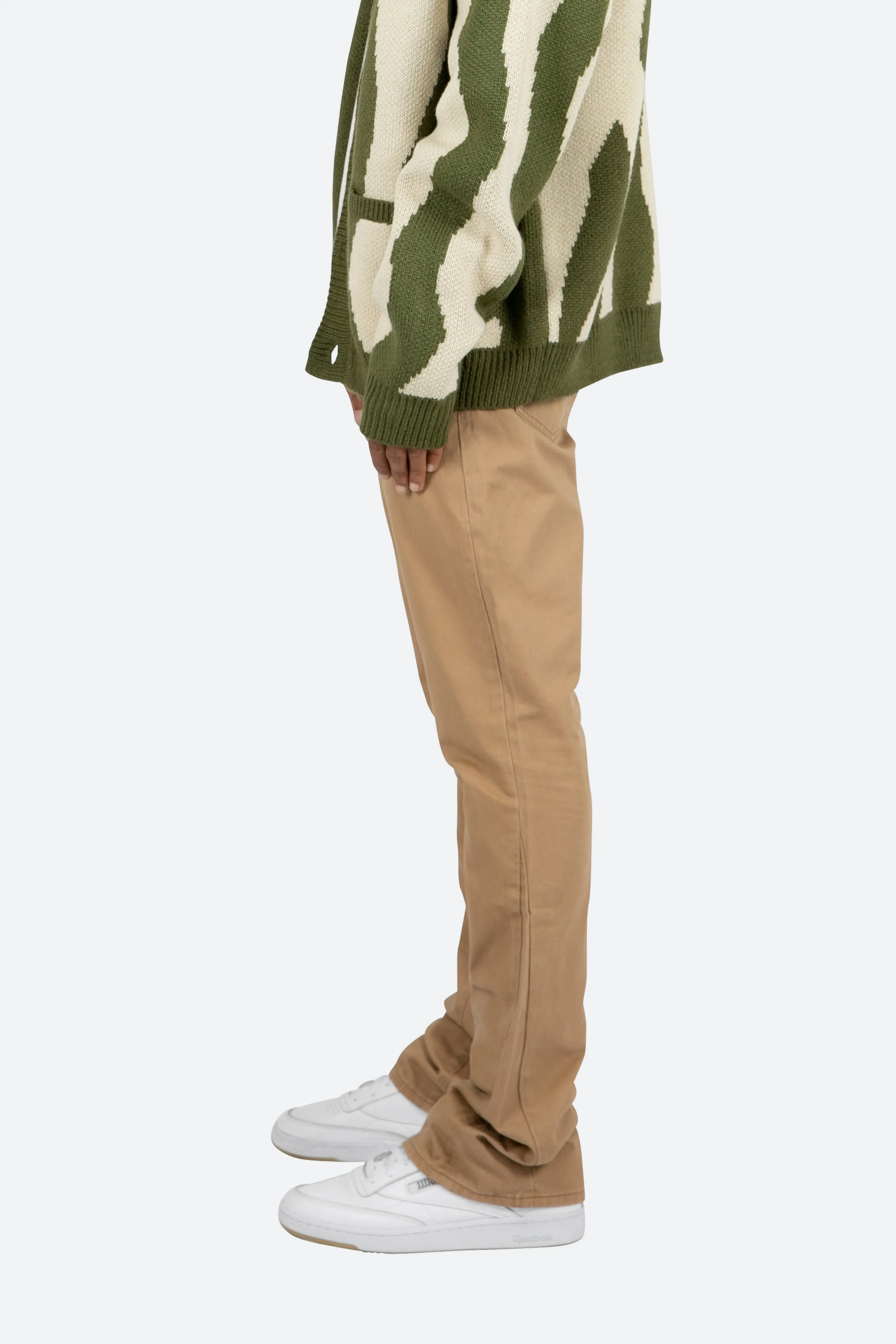 B472 Twill Flare Pants - Khaki sold by MNML product image thumbnail 5