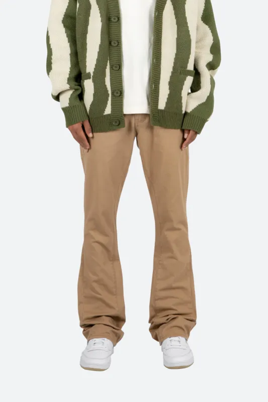 B472 Twill Flare Pants - Khaki sold by MNML