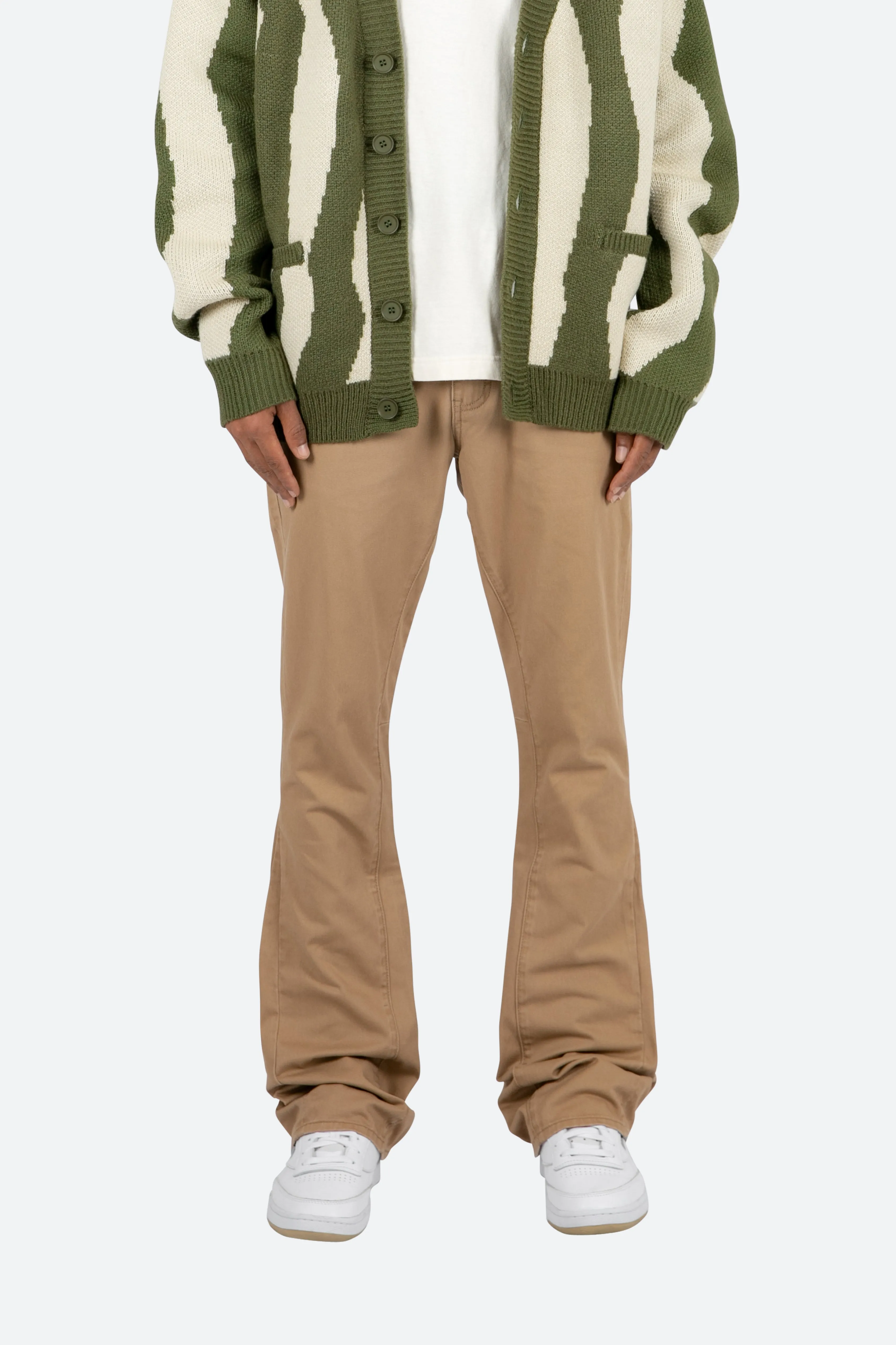 B472 Twill Flare Pants - Khaki sold by MNML product image thumbnail 4