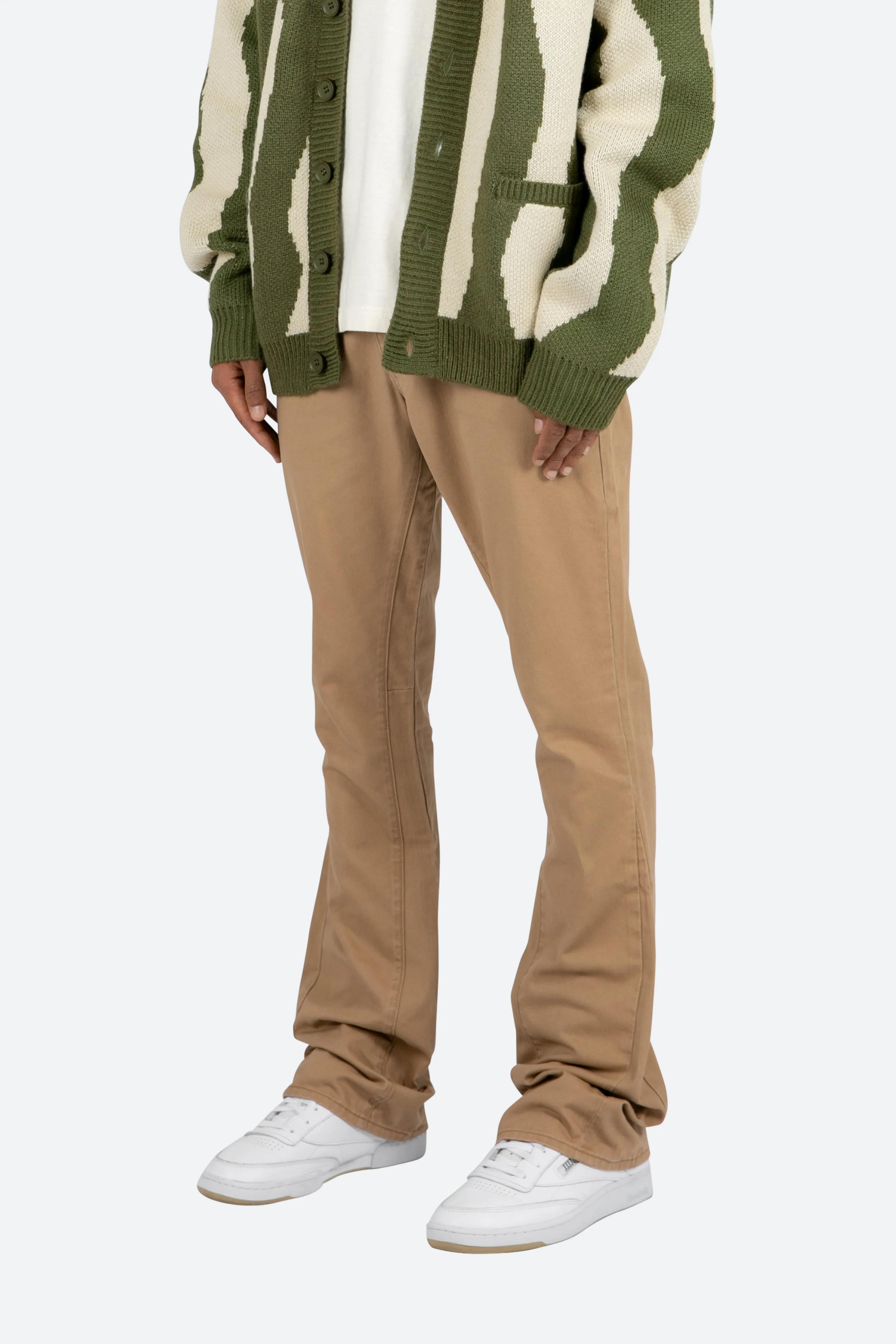 B472 Twill Flare Pants - Khaki sold by MNML product image thumbnail 2