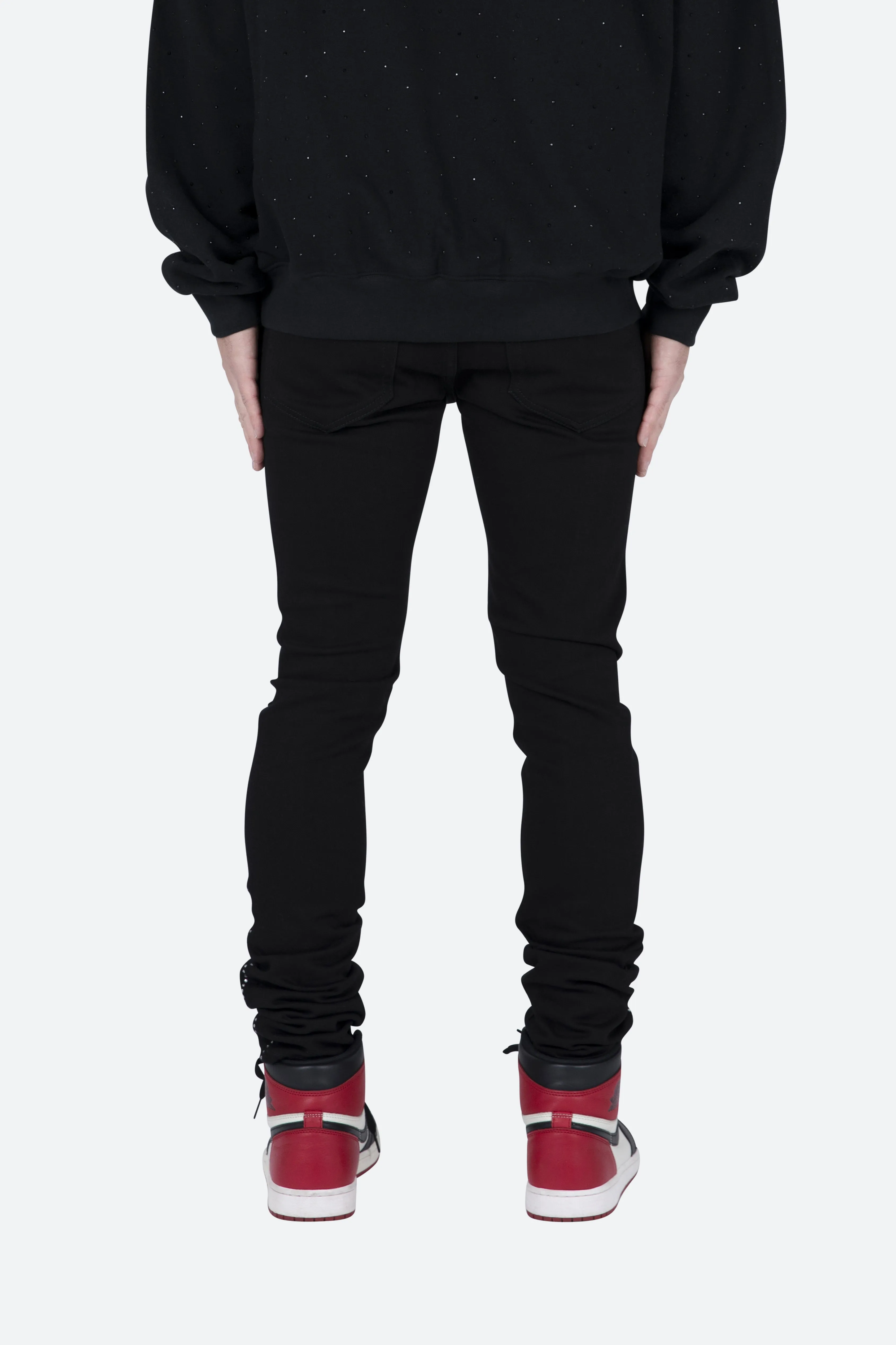 X457 Rhinestone Skinny Denim - Black sold by MNML product image thumbnail 5