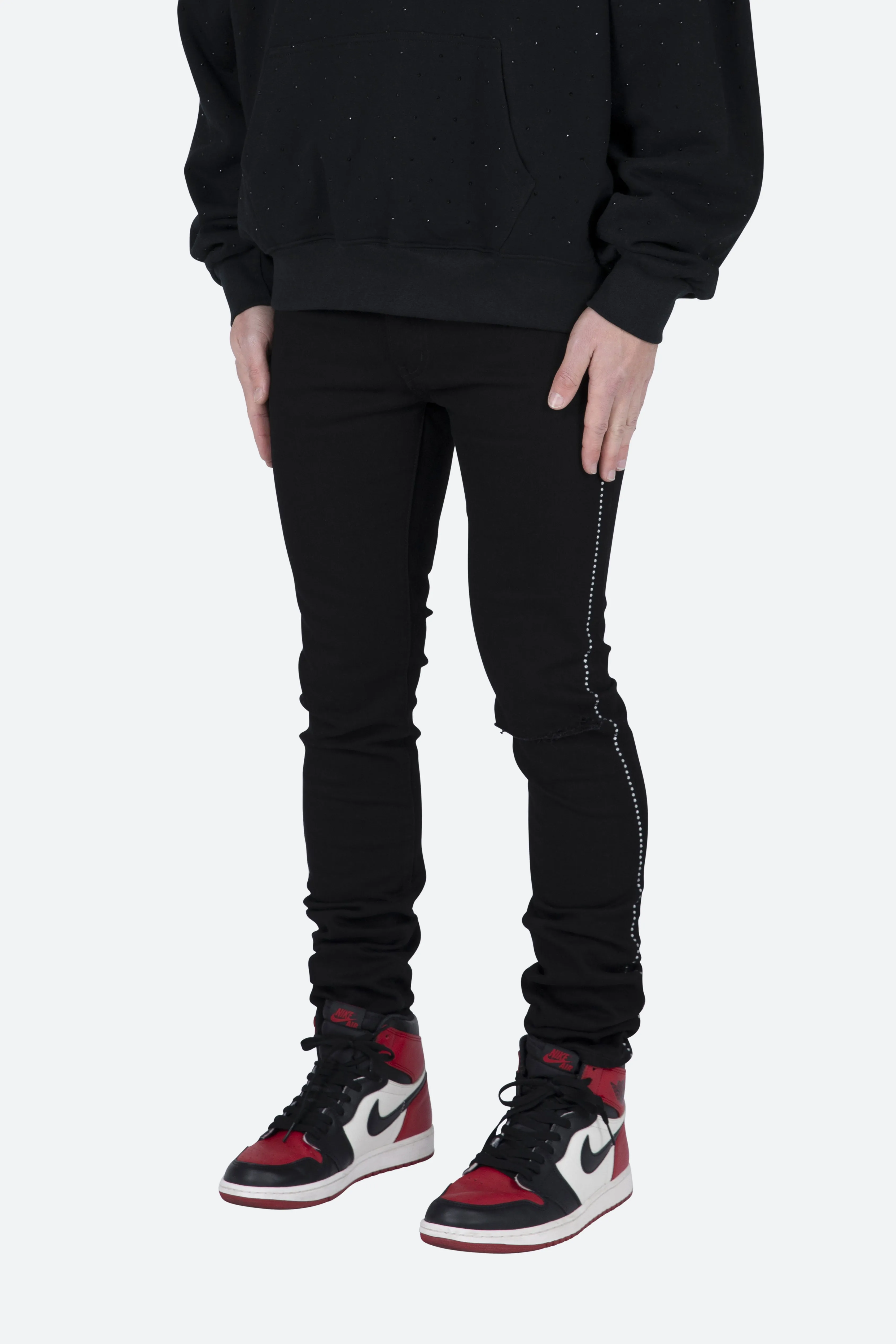 X457 Rhinestone Skinny Denim - Black sold by MNML product image thumbnail 3
