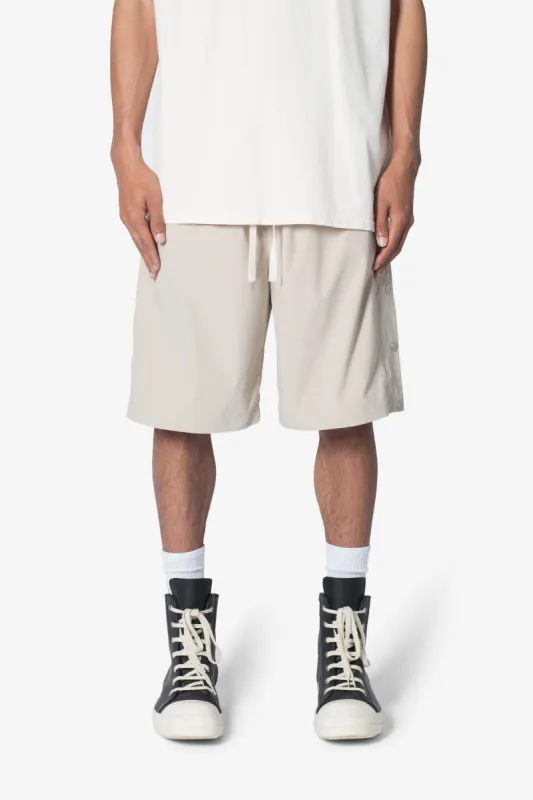 Side Snap Nylon Shorts - Tan sold by MNML