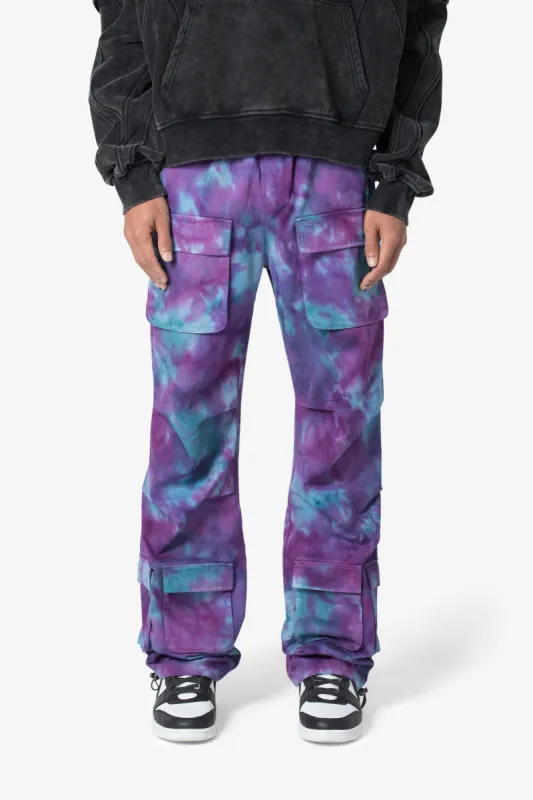 Tie Dyed Cargo Pants - Purple/Pink sold by MNML