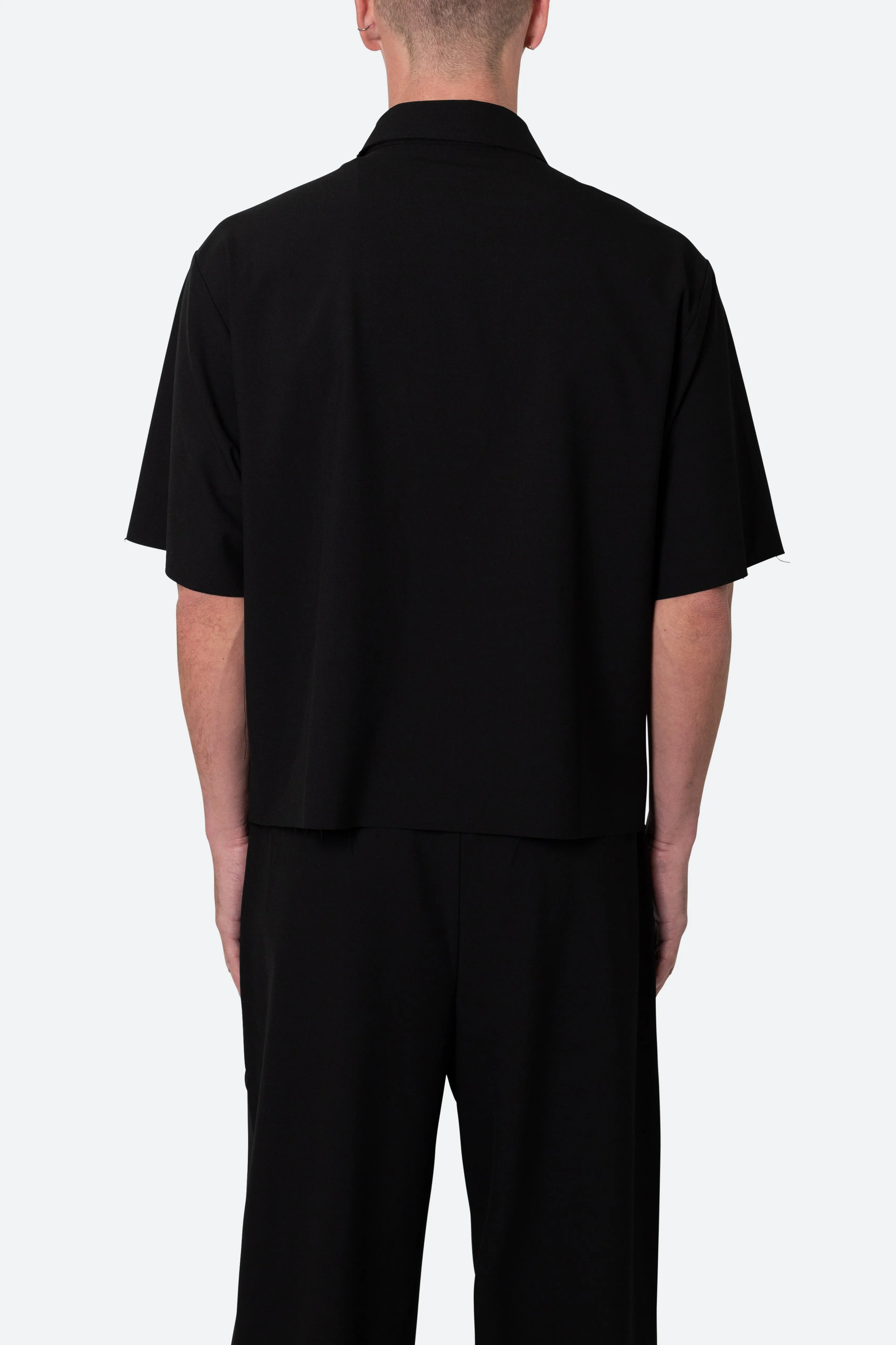 Cropped Woven Shirt - Black sold by MNML product image thumbnail 5