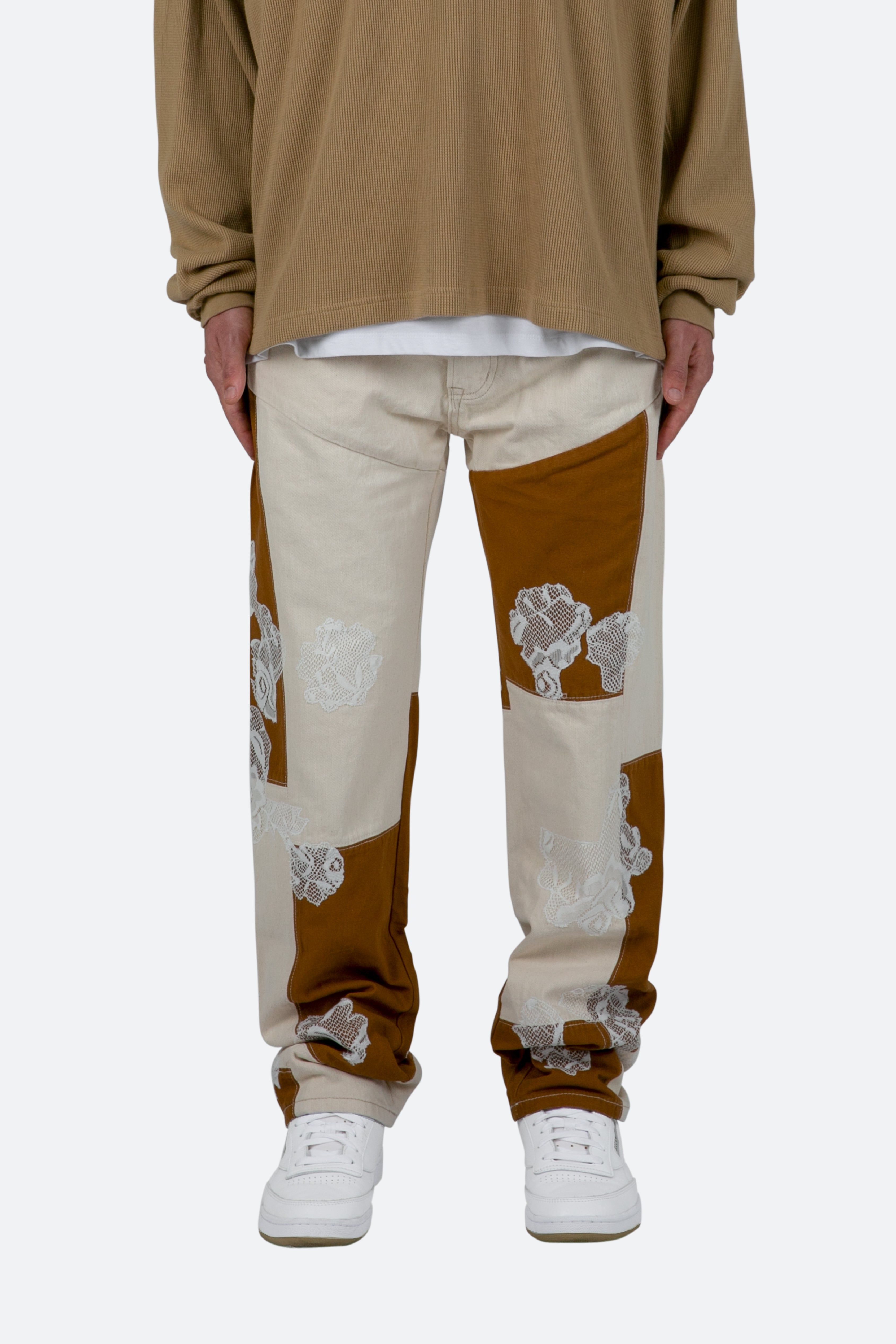 V470 Lace Baggy Denim - Off White sold by MNML