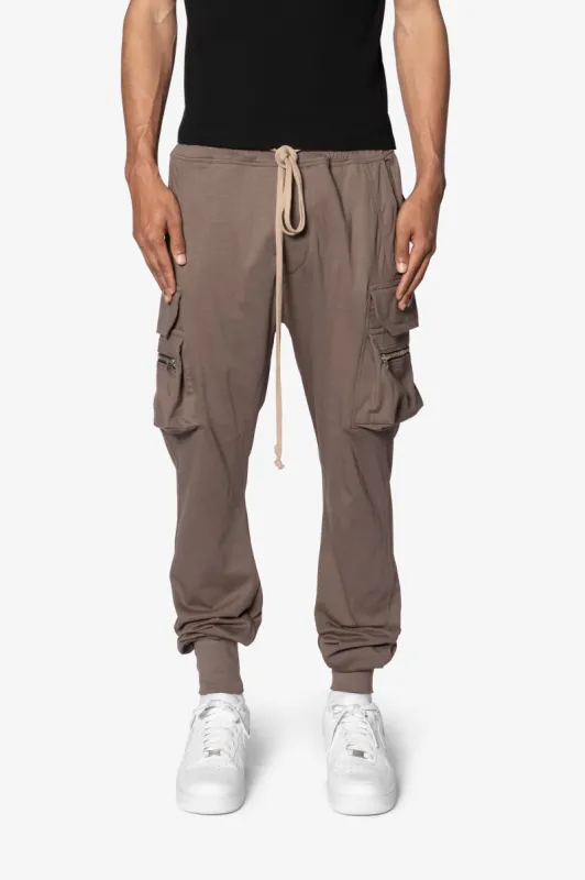 Jersey Cargo Pocket Sweatpants - Tan sold by MNML