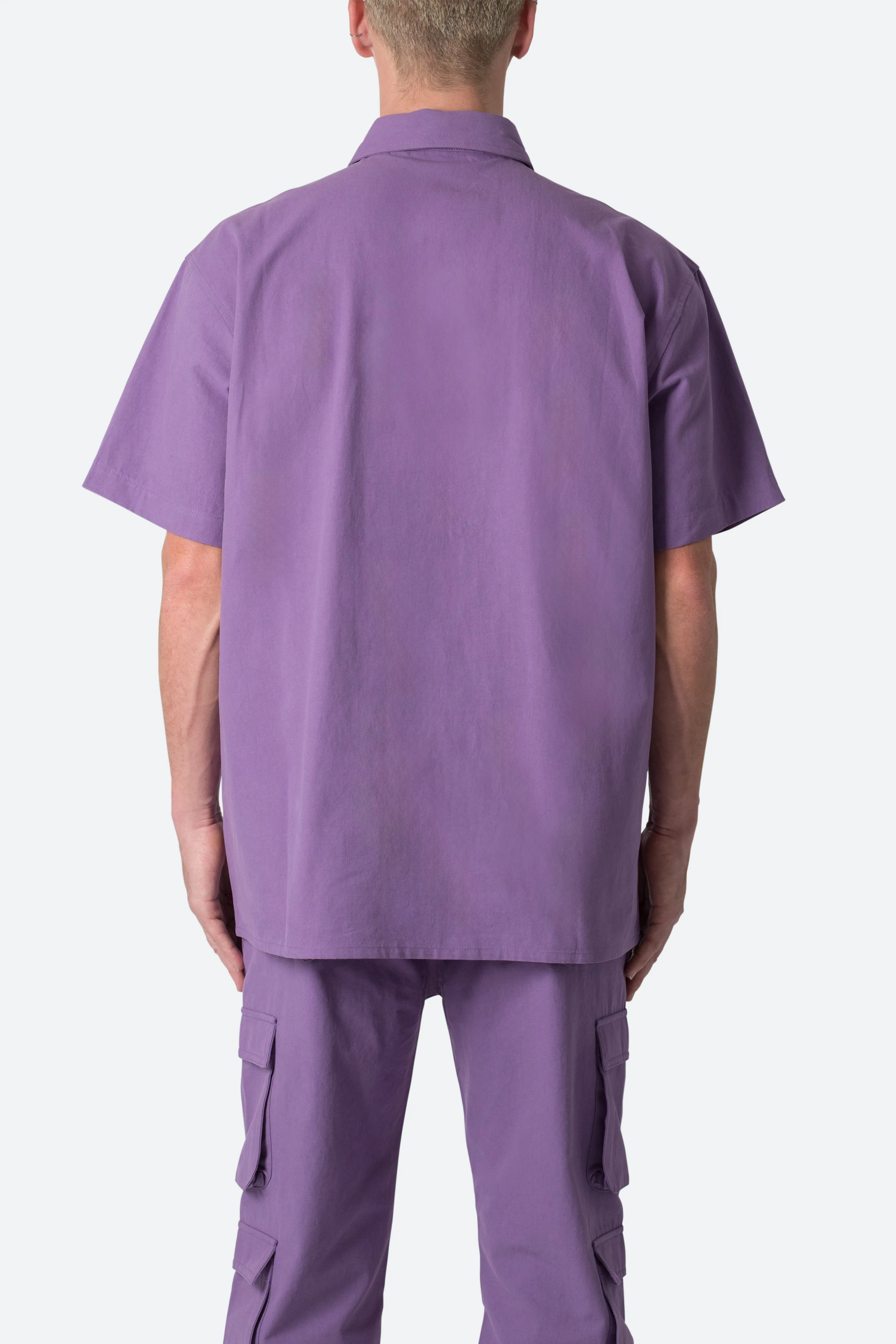 Collared Cargo S/S Shirt - Purple sold by MNML product image thumbnail 5
