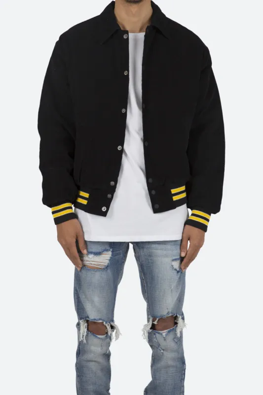 Corduroy Collar Jacket - Black/Yellow sold by MNML