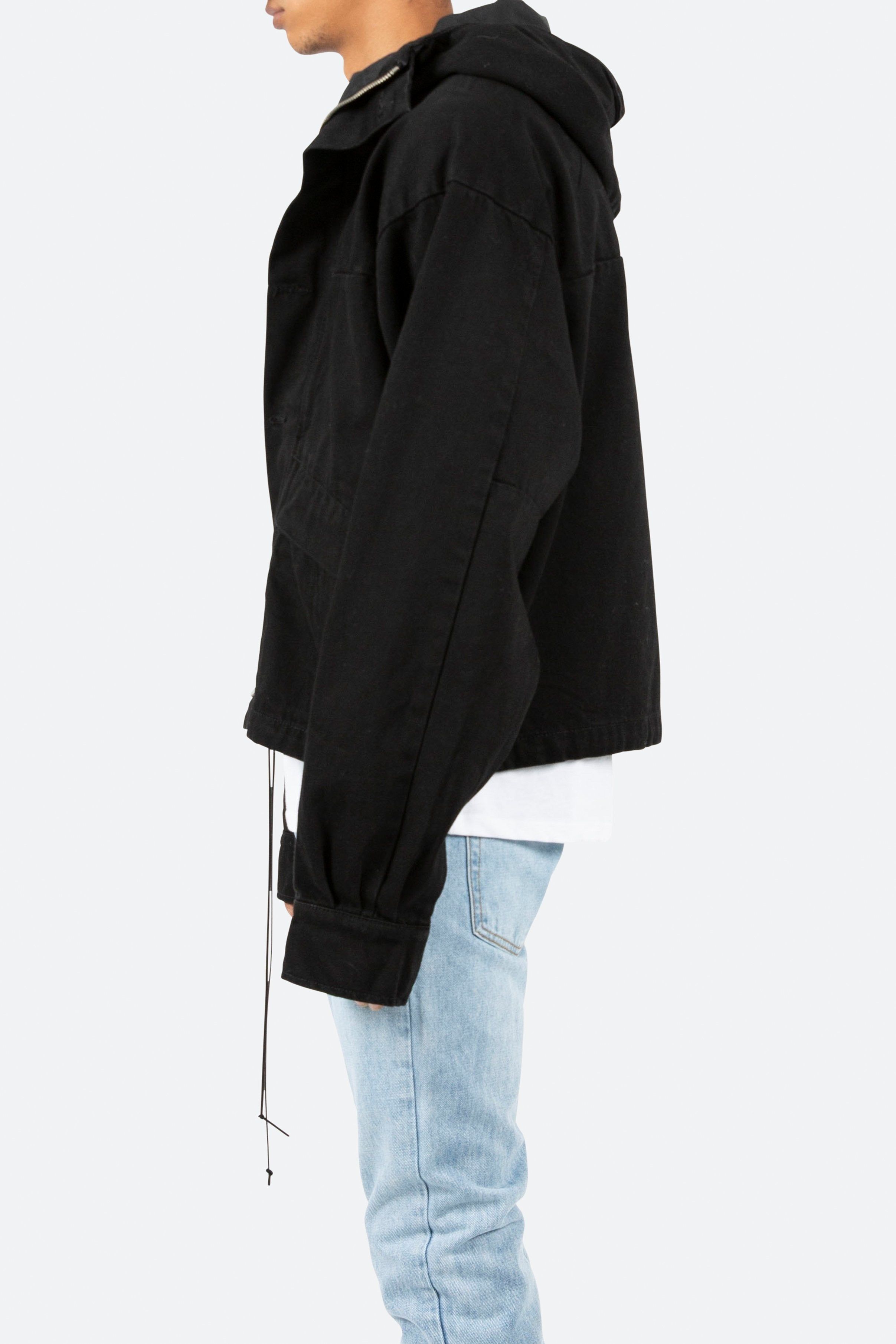 Hooded Denim Jacket - Black sold by MNML product image thumbnail 4