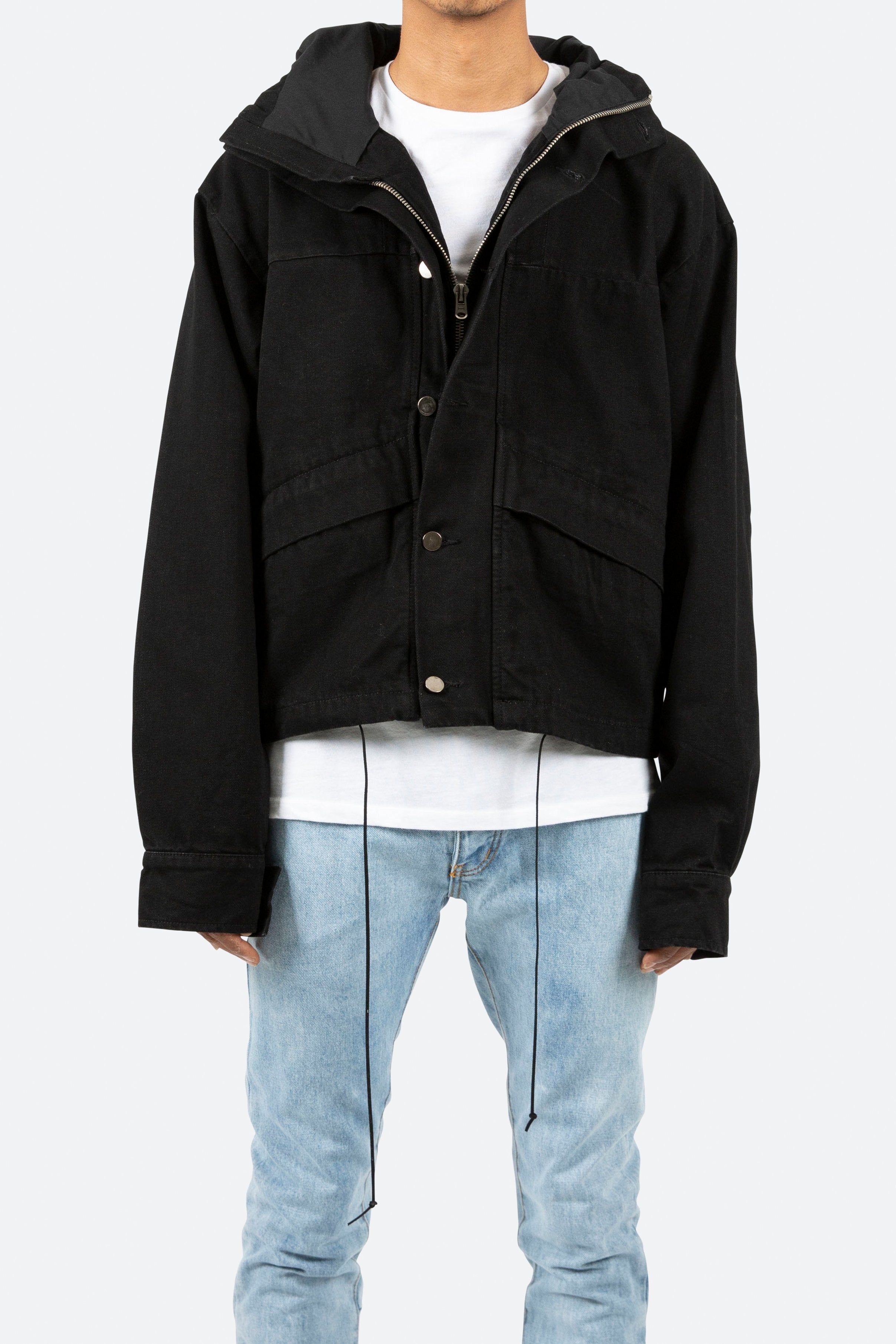Hooded Denim Jacket - Black sold by MNML